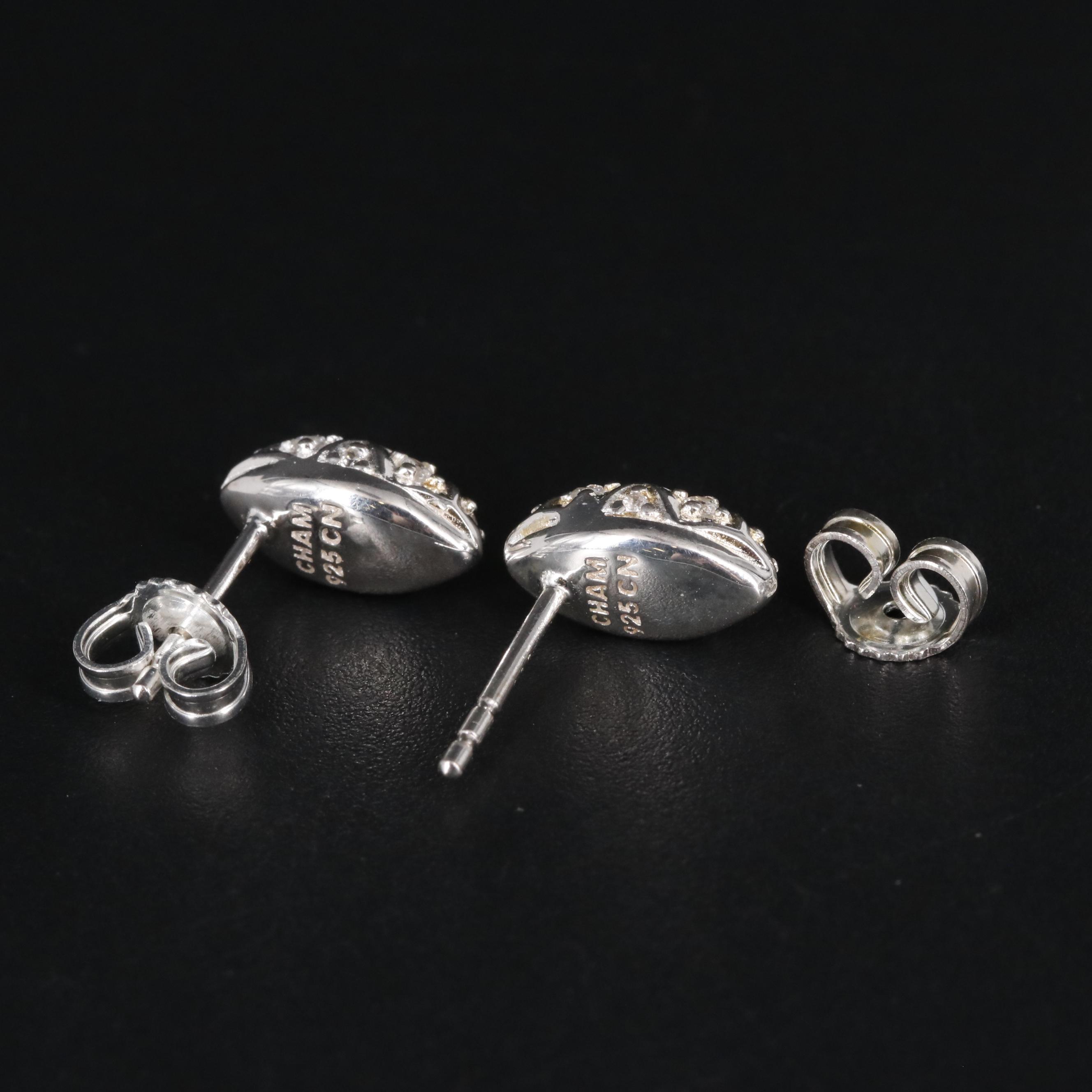 Sterling Oval Stud Earrings