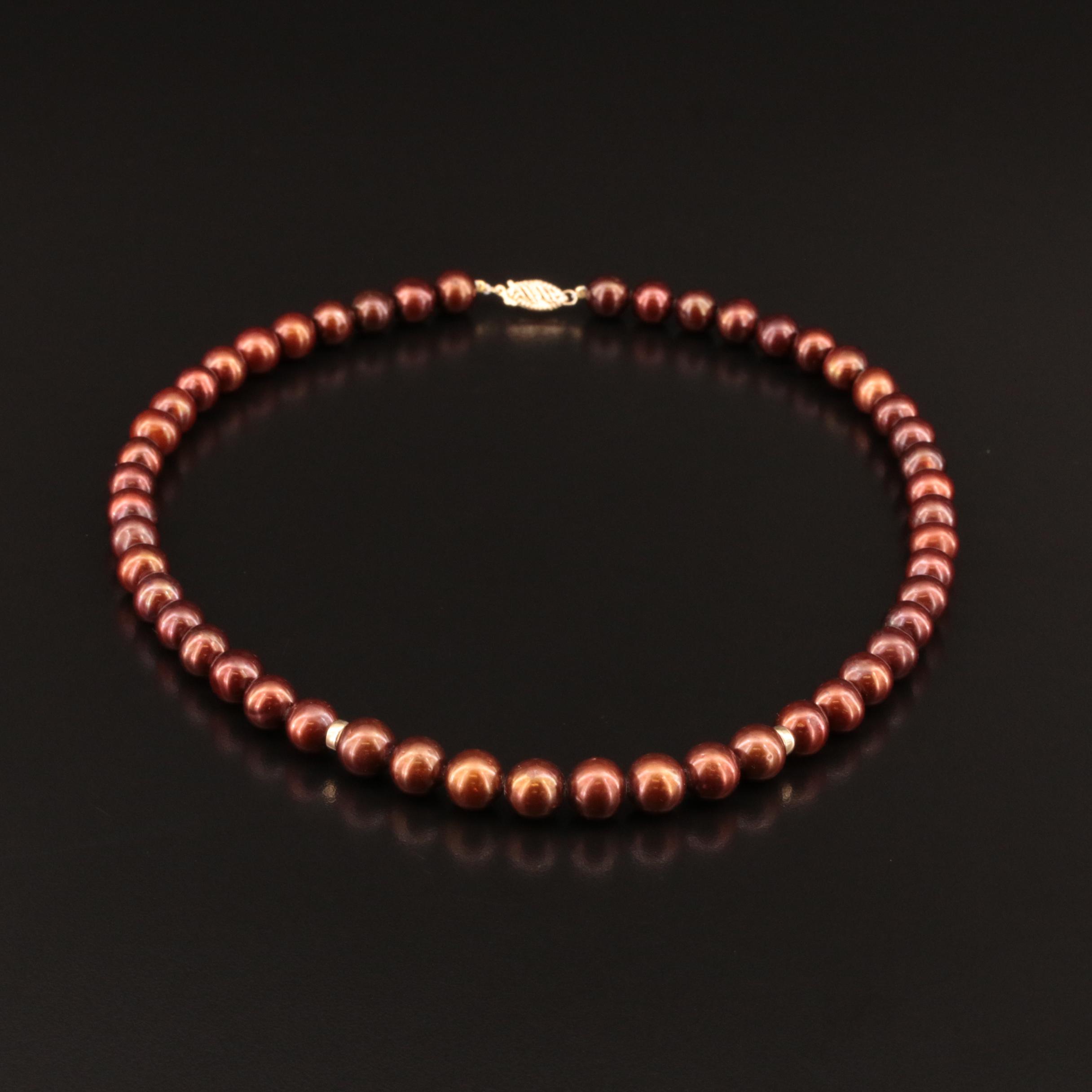 Pearl Necklace with 14K Clasp