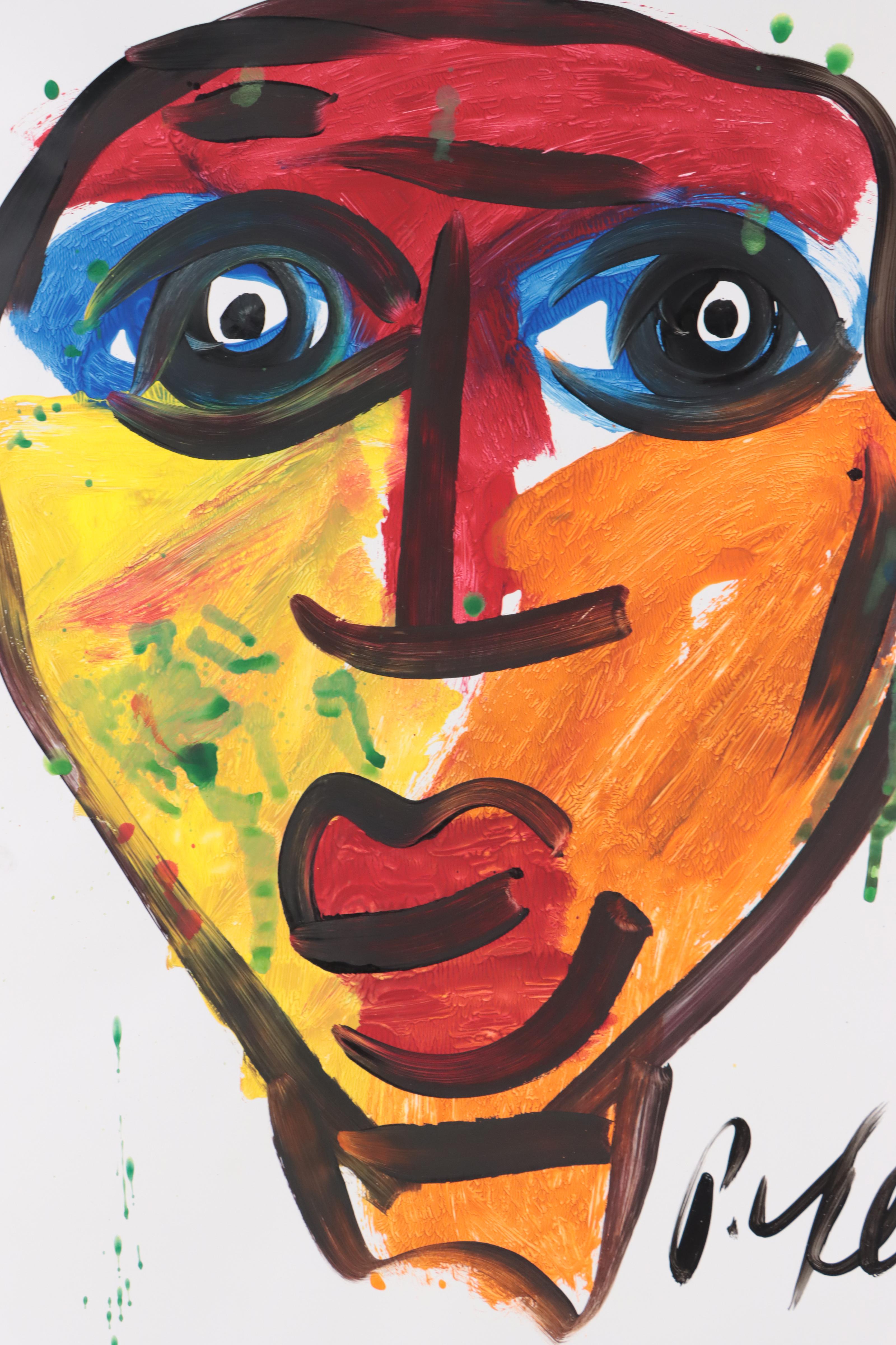 Peter Keil Abstract Portrait Acrylic Painting