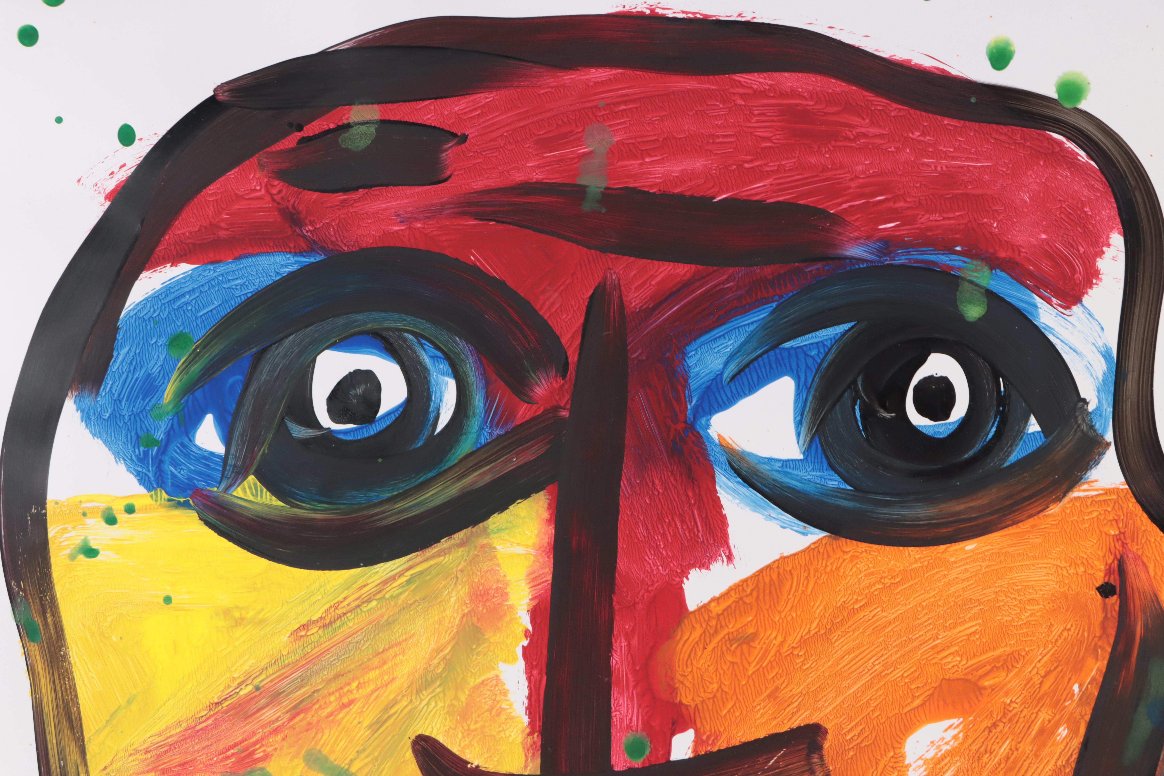 Peter Keil Abstract Portrait Acrylic Painting