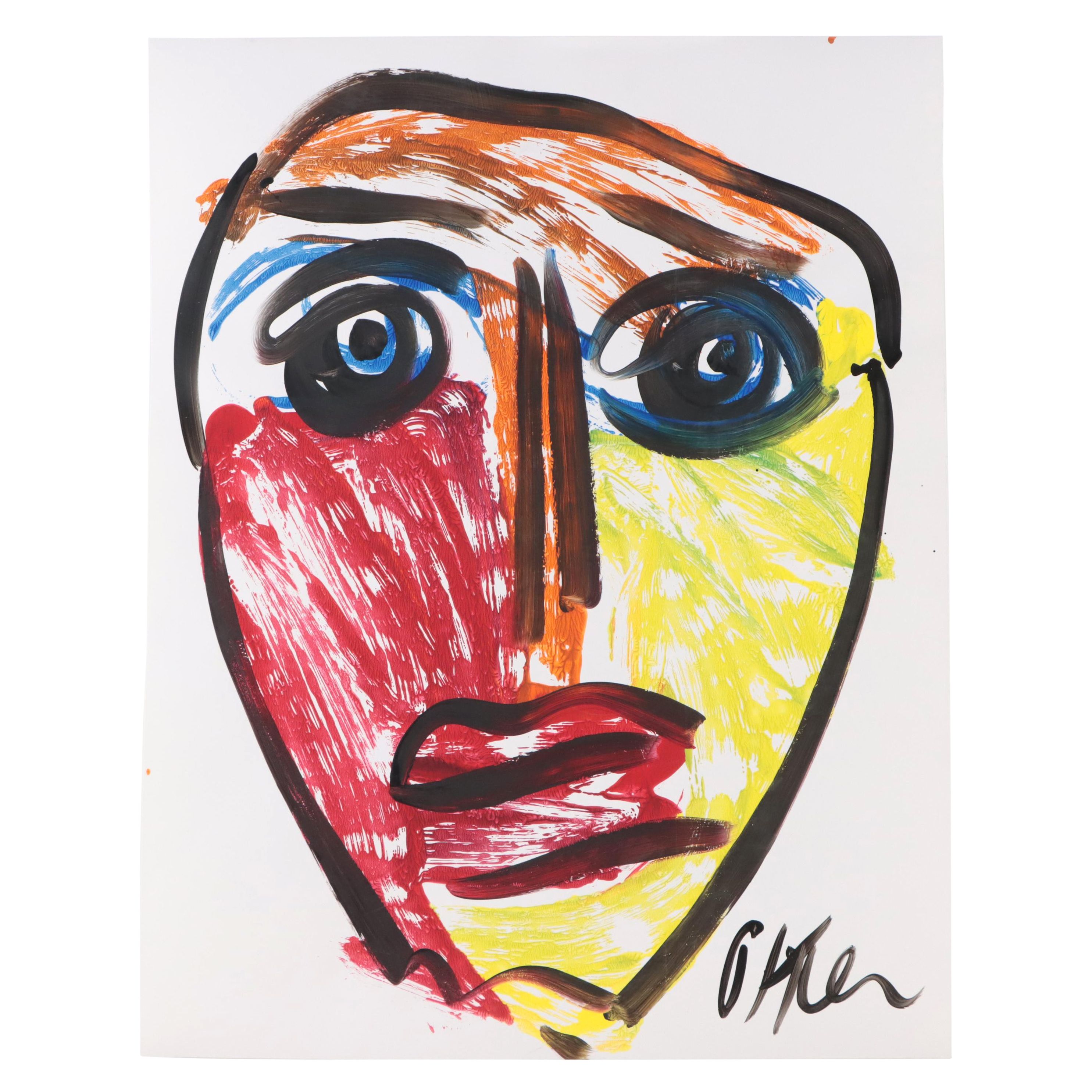 Peter Keil Abstract Portrait Acrylic Painting