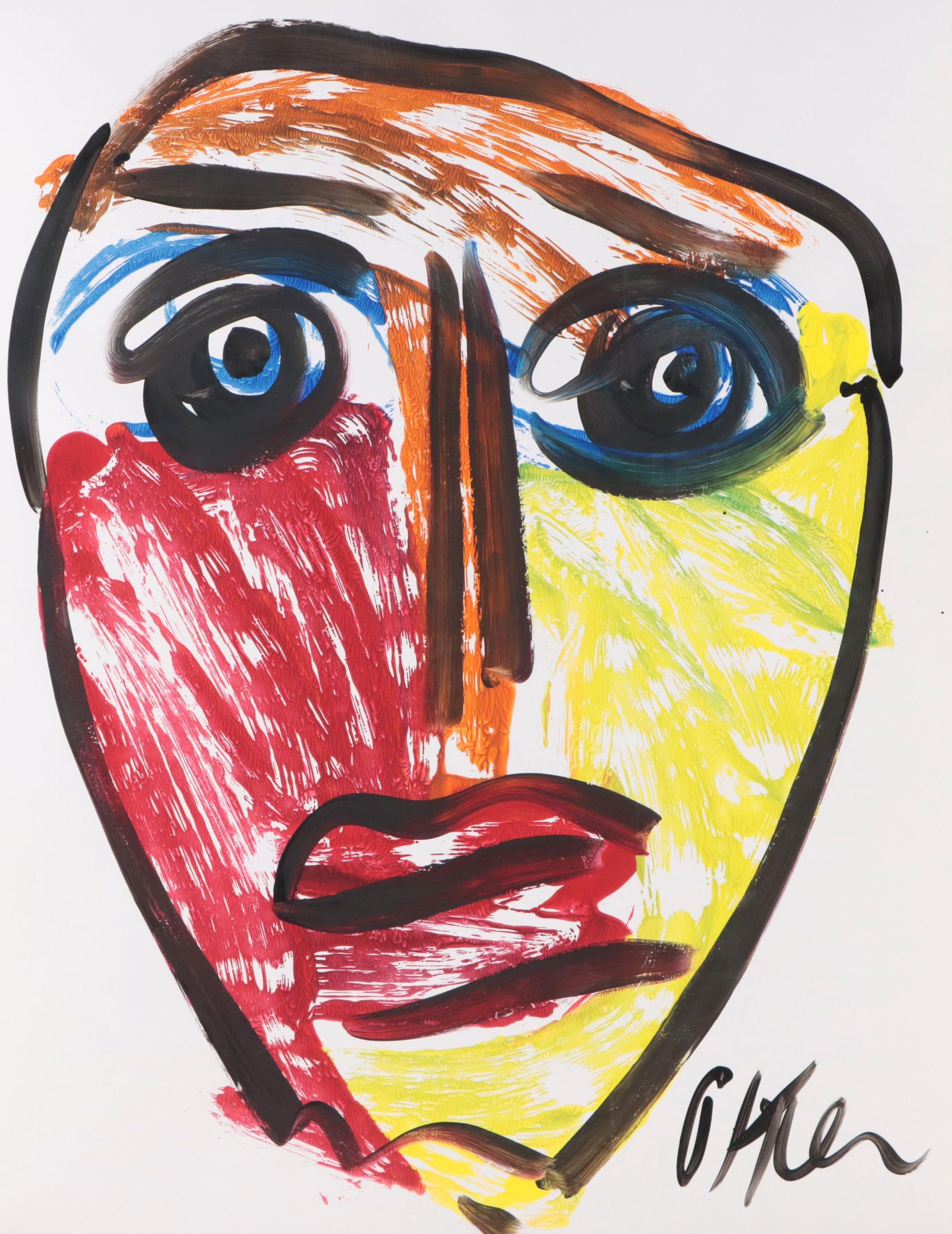 Peter Keil Abstract Portrait Acrylic Painting