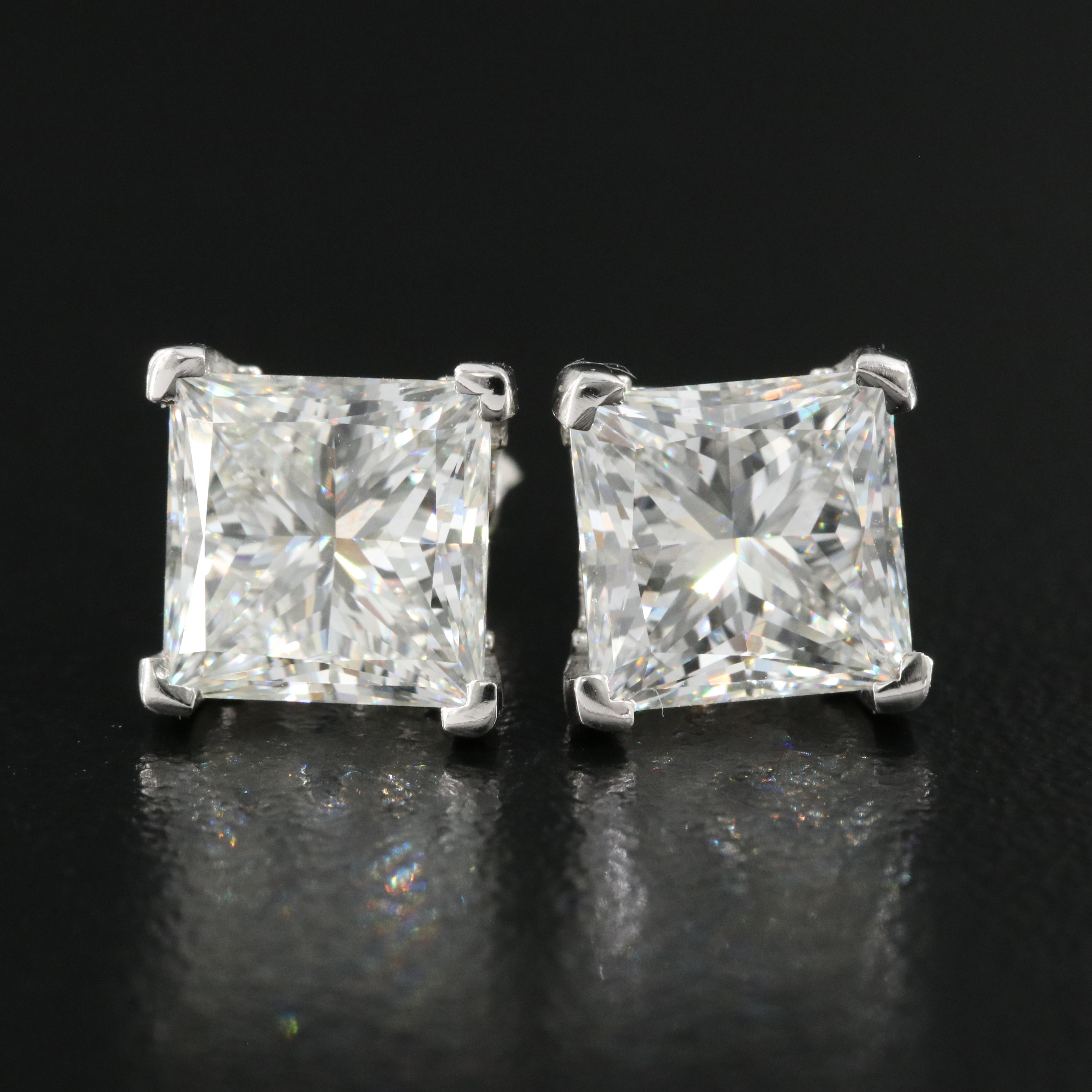 Platinum 5.05 CTW Lab Grown Diamond Stud Earrings with IGI Reports