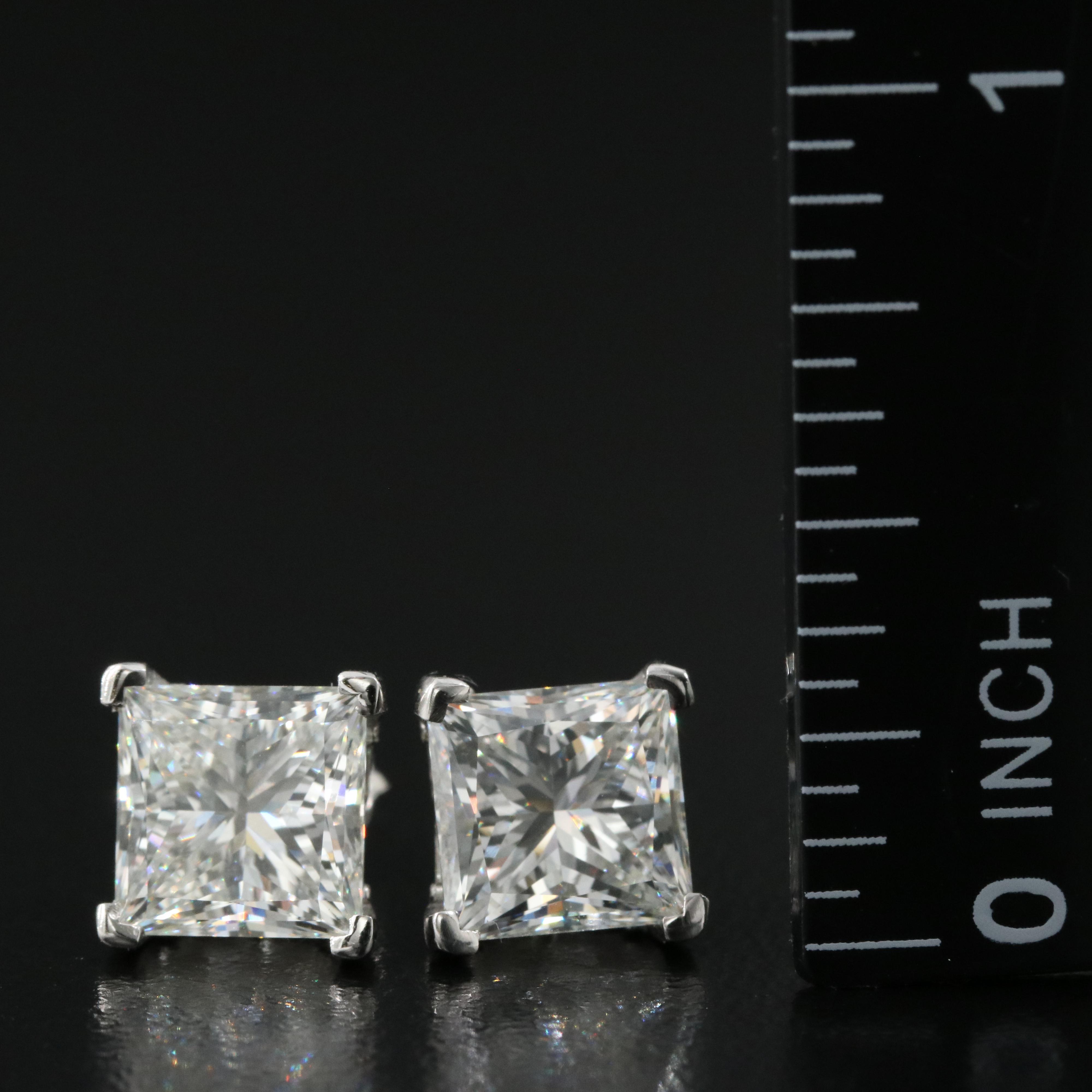 Platinum 5.05 CTW Lab Grown Diamond Stud Earrings with IGI Reports