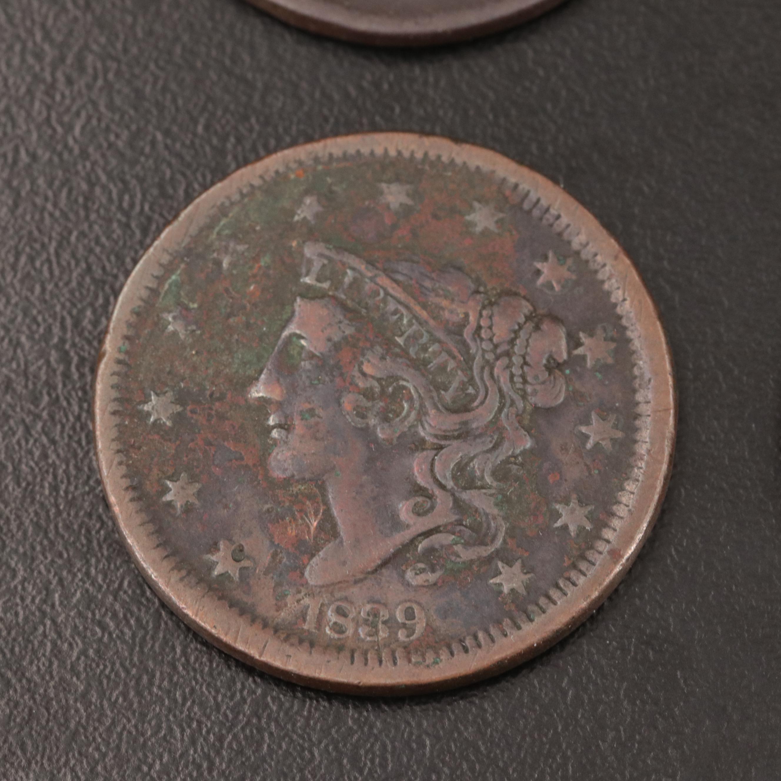 Nine Matron Head and Braided Hair Large Cents