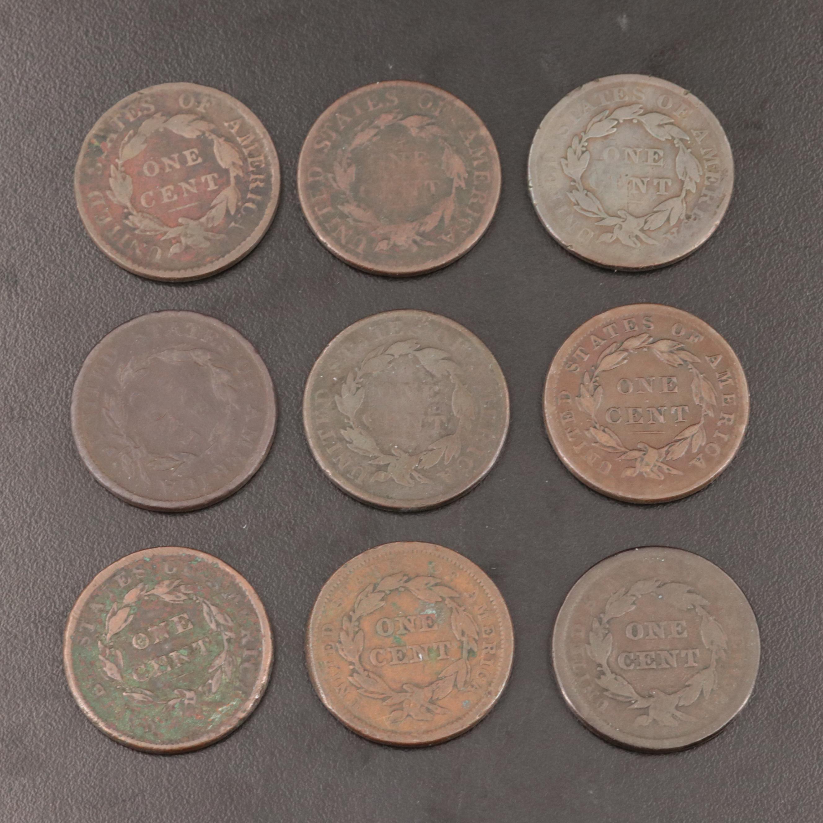 Nine Matron Head and Braided Hair Large Cents