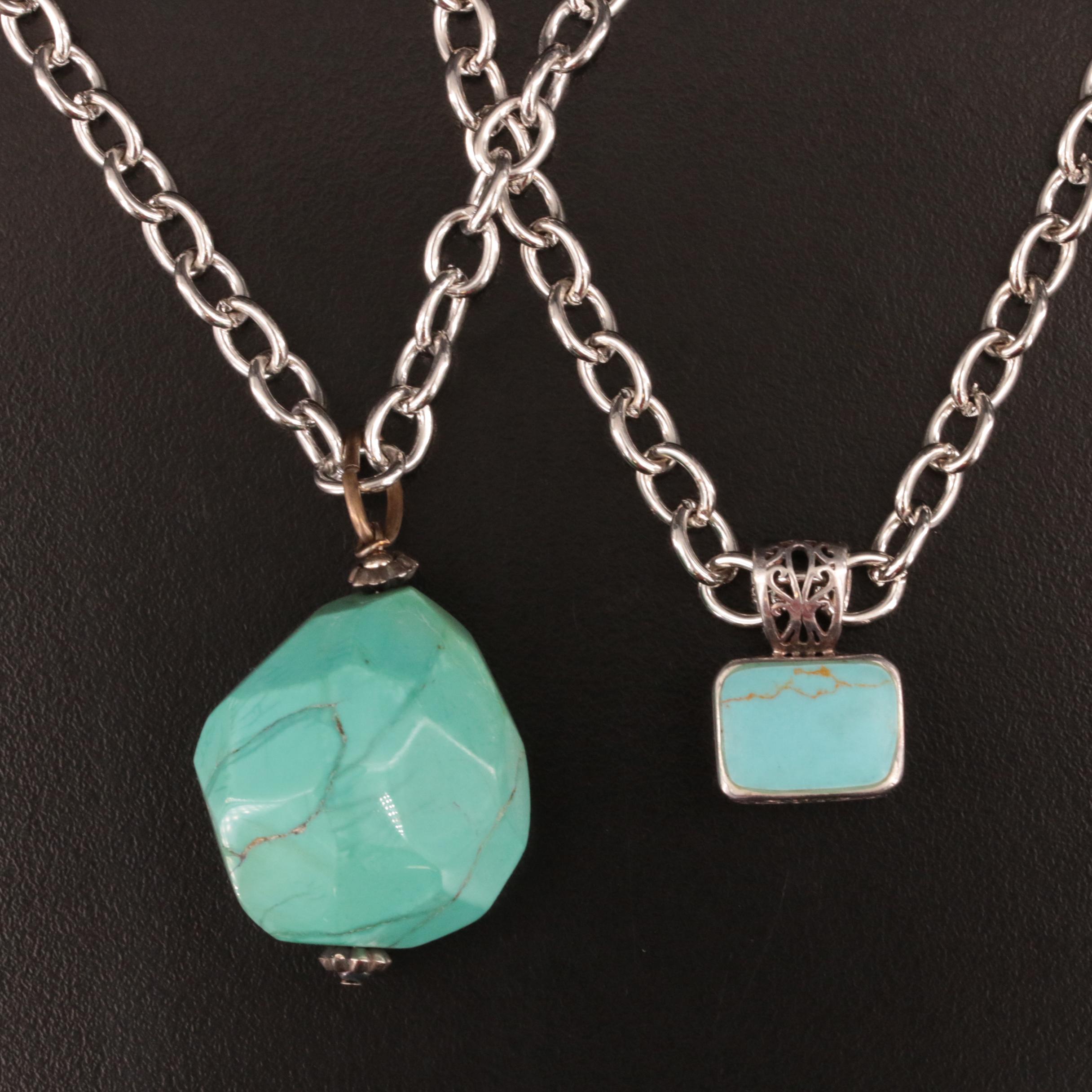 Sterling Turquoise Pendant Necklaces