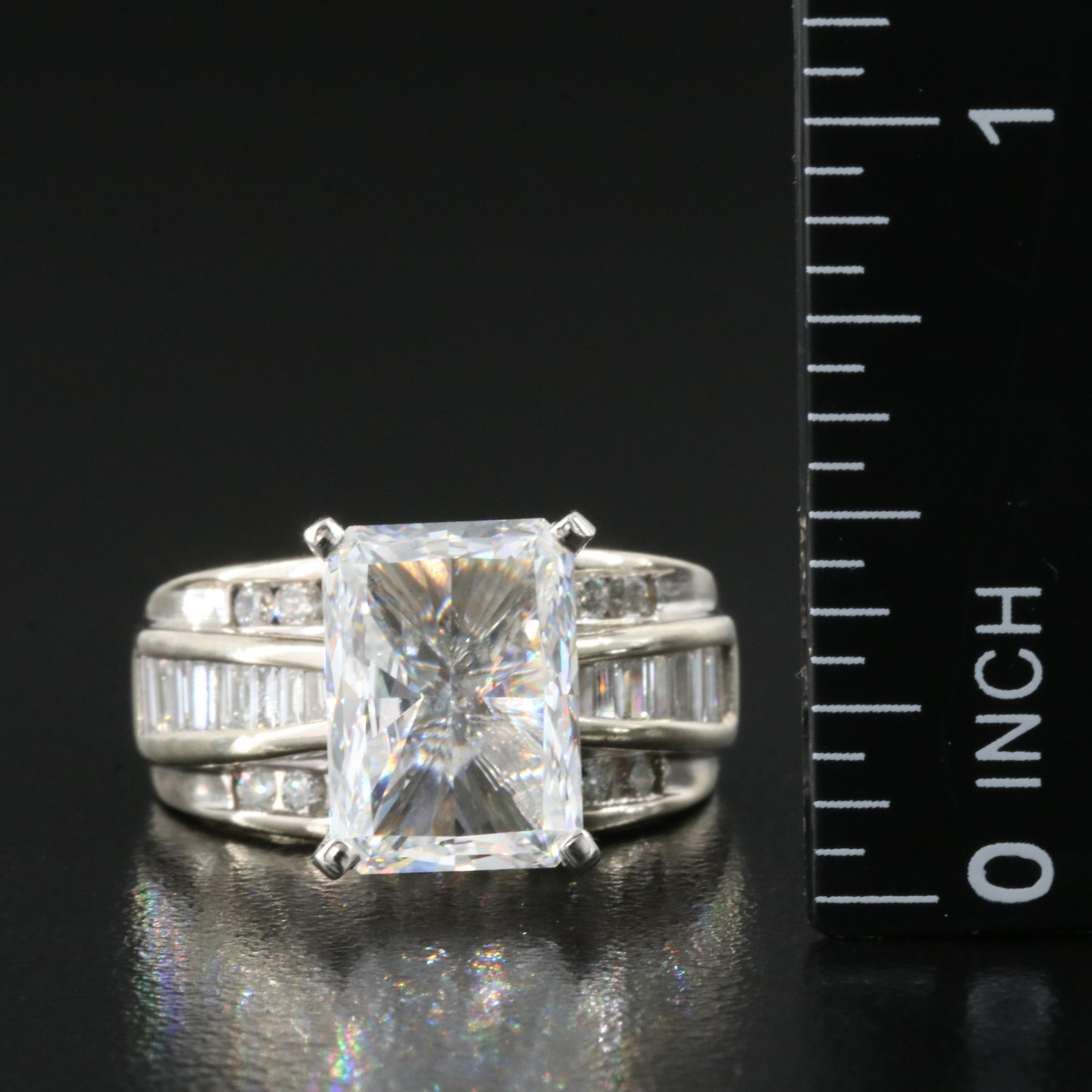 14K 6.25 CTW Lab Grown Diamond Ring with IGI Report and Platinum Head