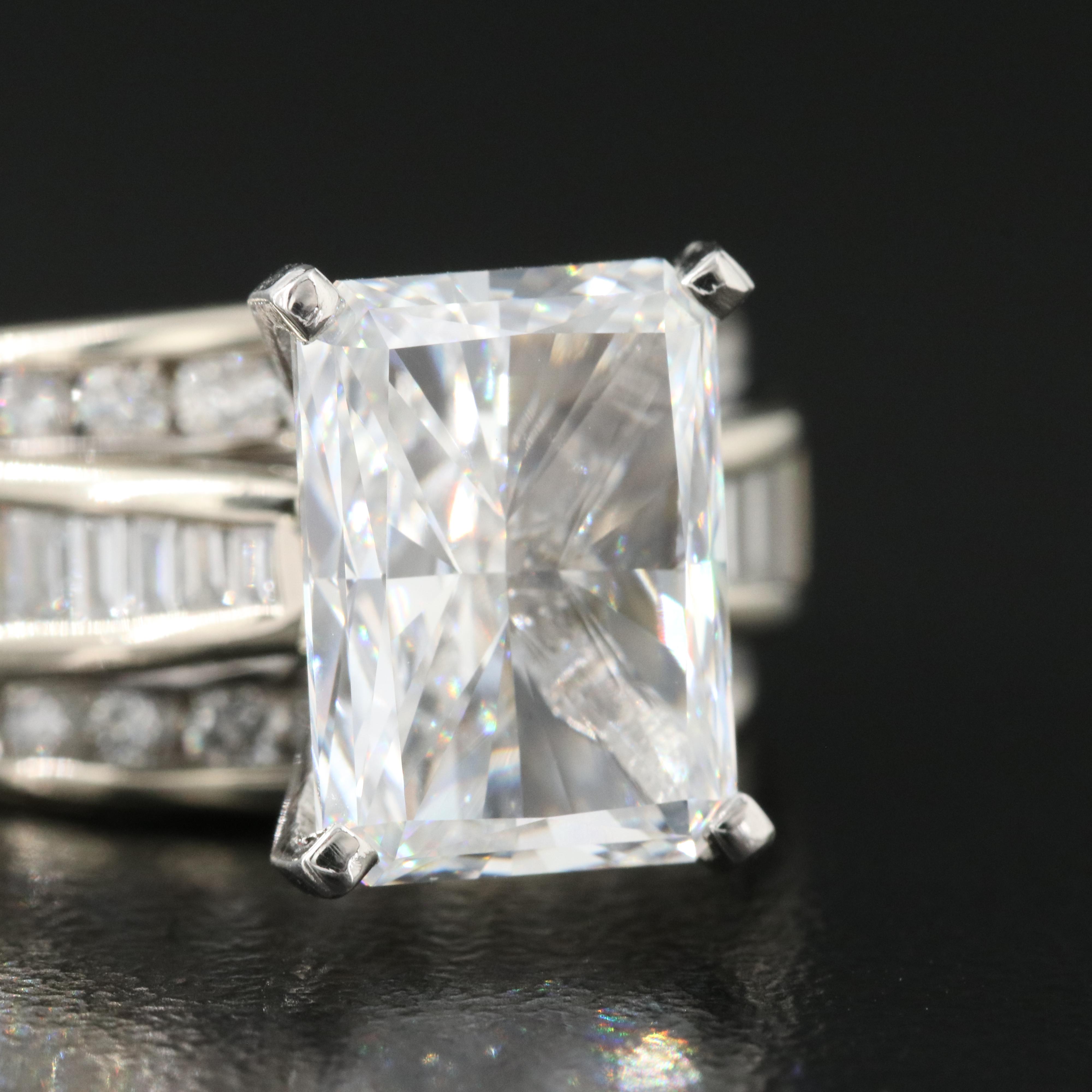 14K 6.25 CTW Lab Grown Diamond Ring with IGI Report and Platinum Head