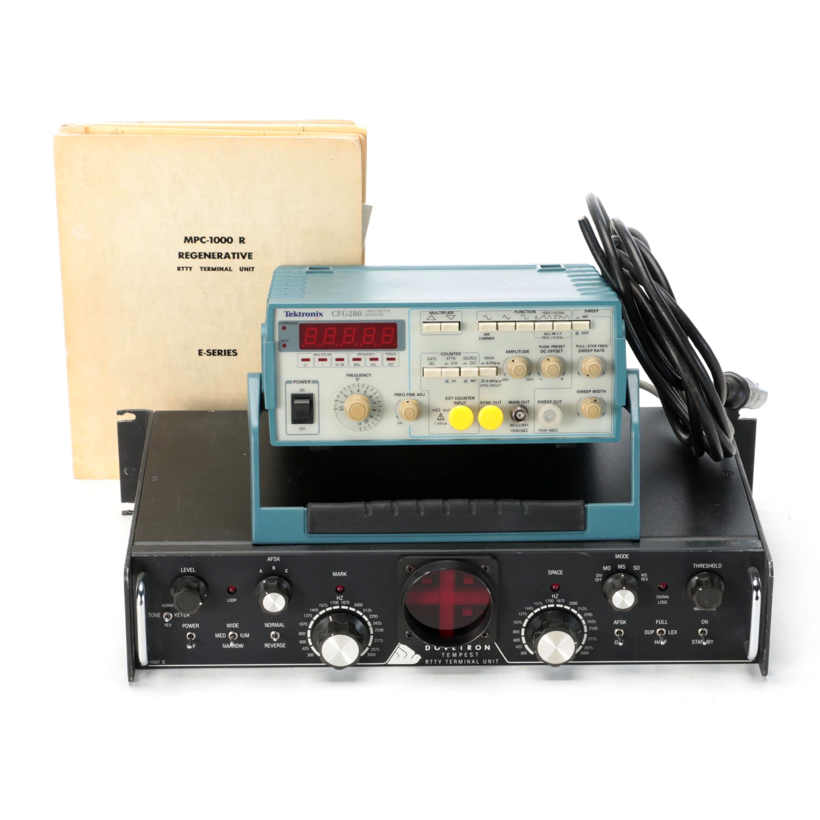 Dovetron MPC-1000T Tempest RTTY Terminal and Tektronix CFG280 Function Generator