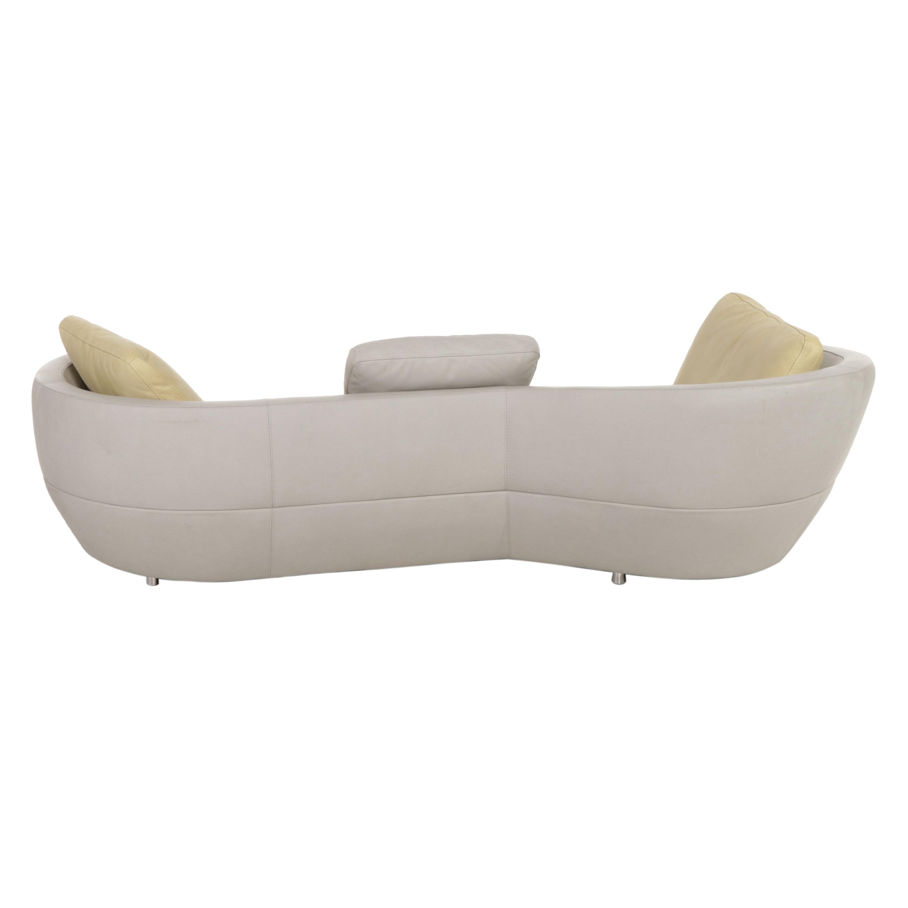 Roche Bobois Modernist Style Leather Sofa