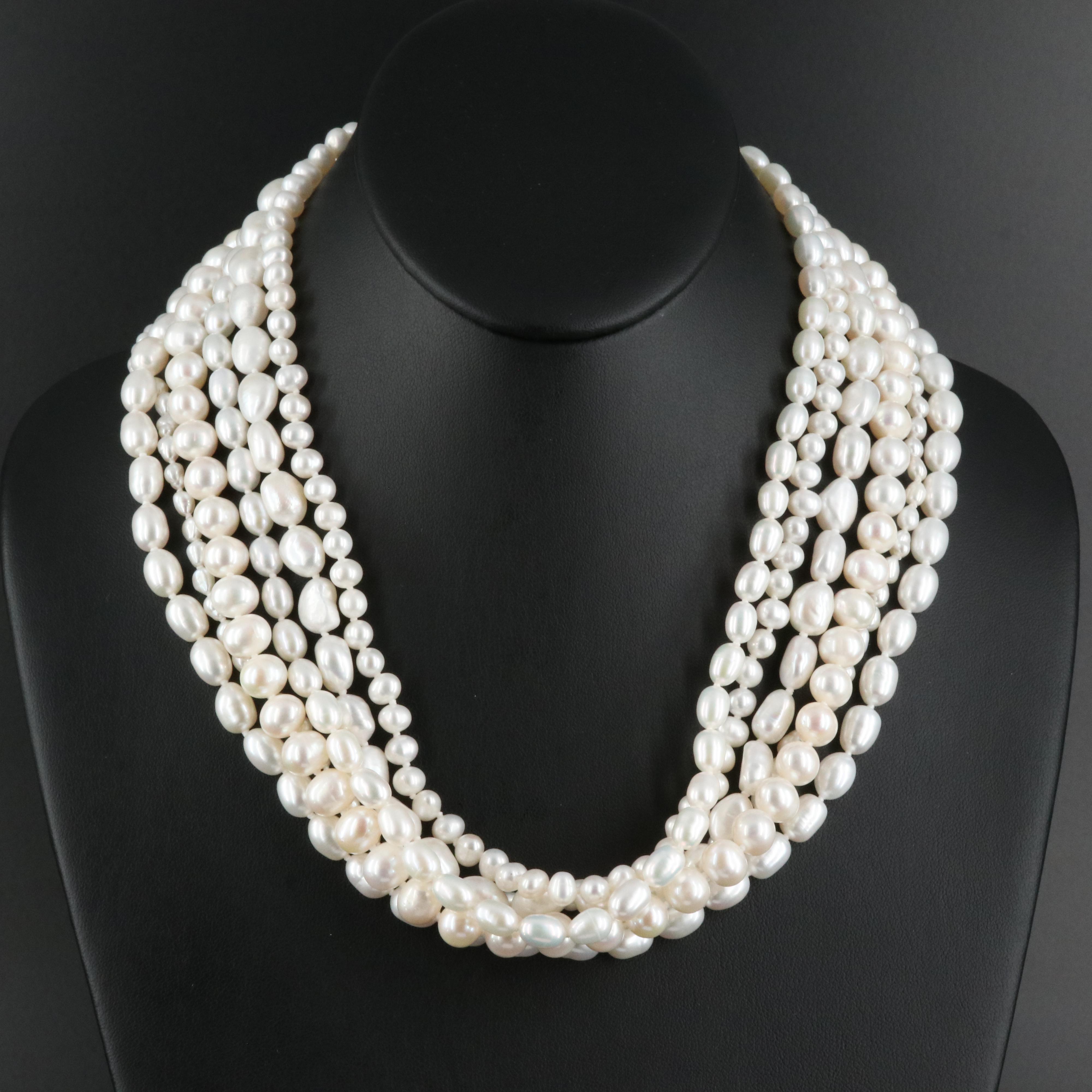Pearl Necklace with Sterling Clasp