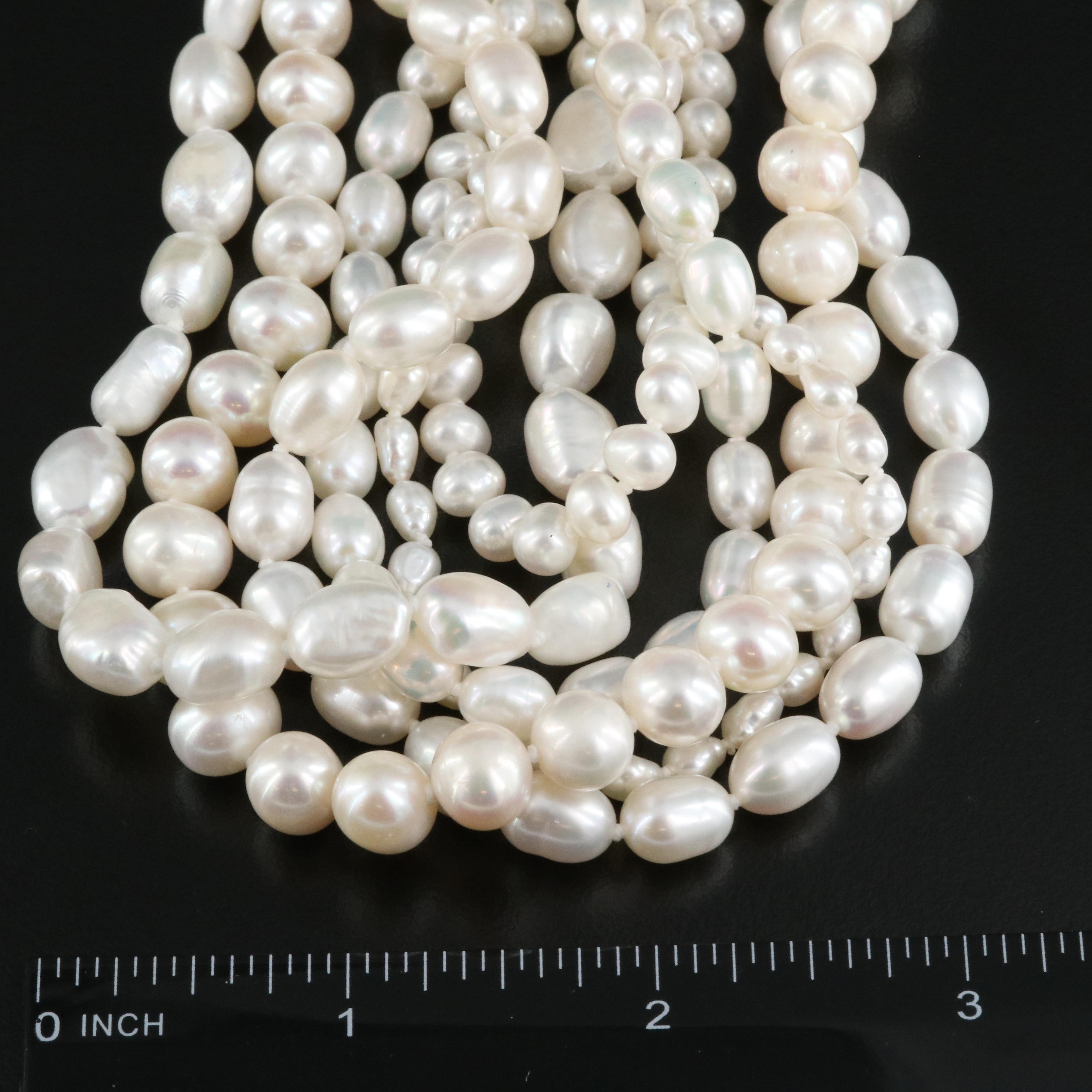 Pearl Necklace with Sterling Clasp