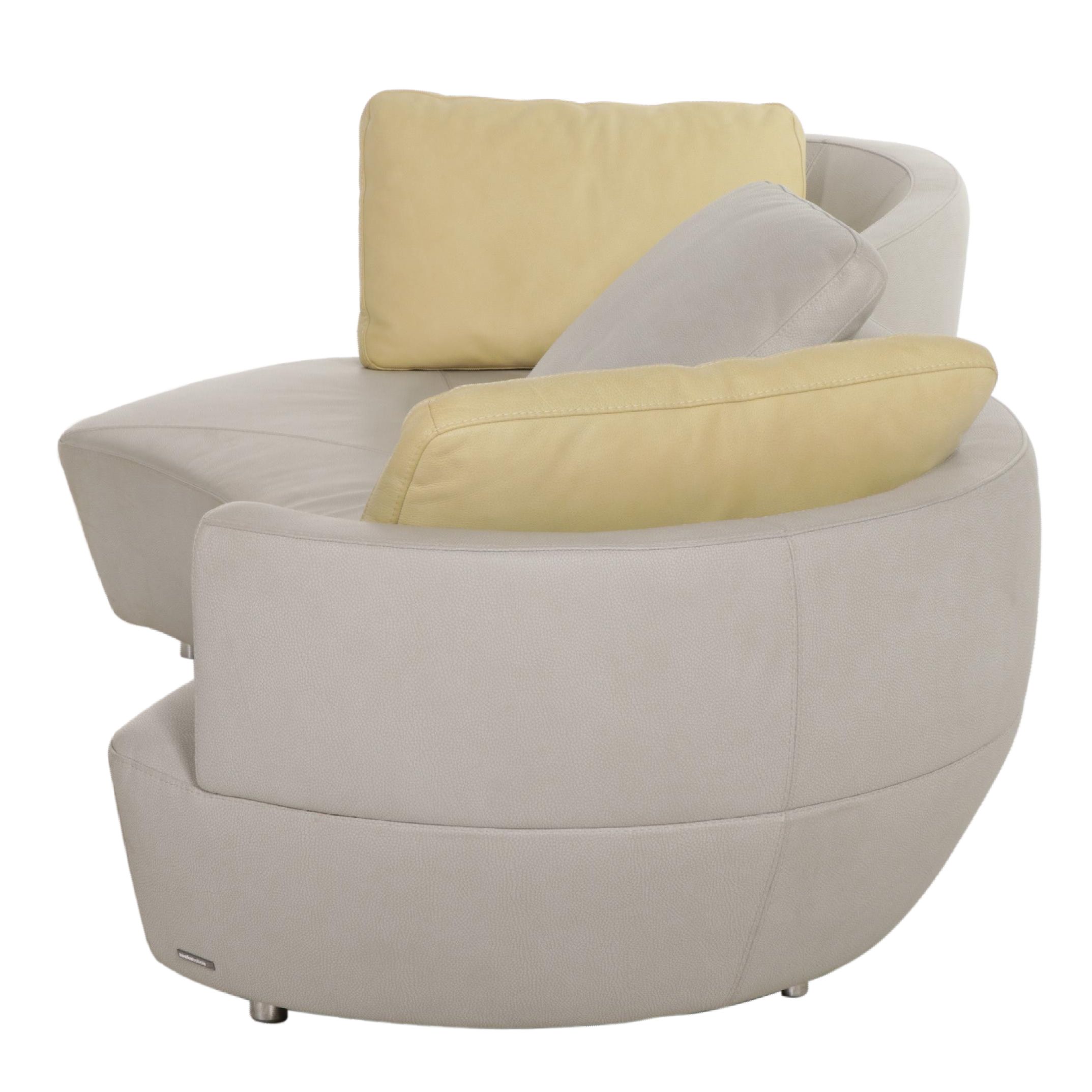 Roche Bobois Modernist Style Leather Sofa