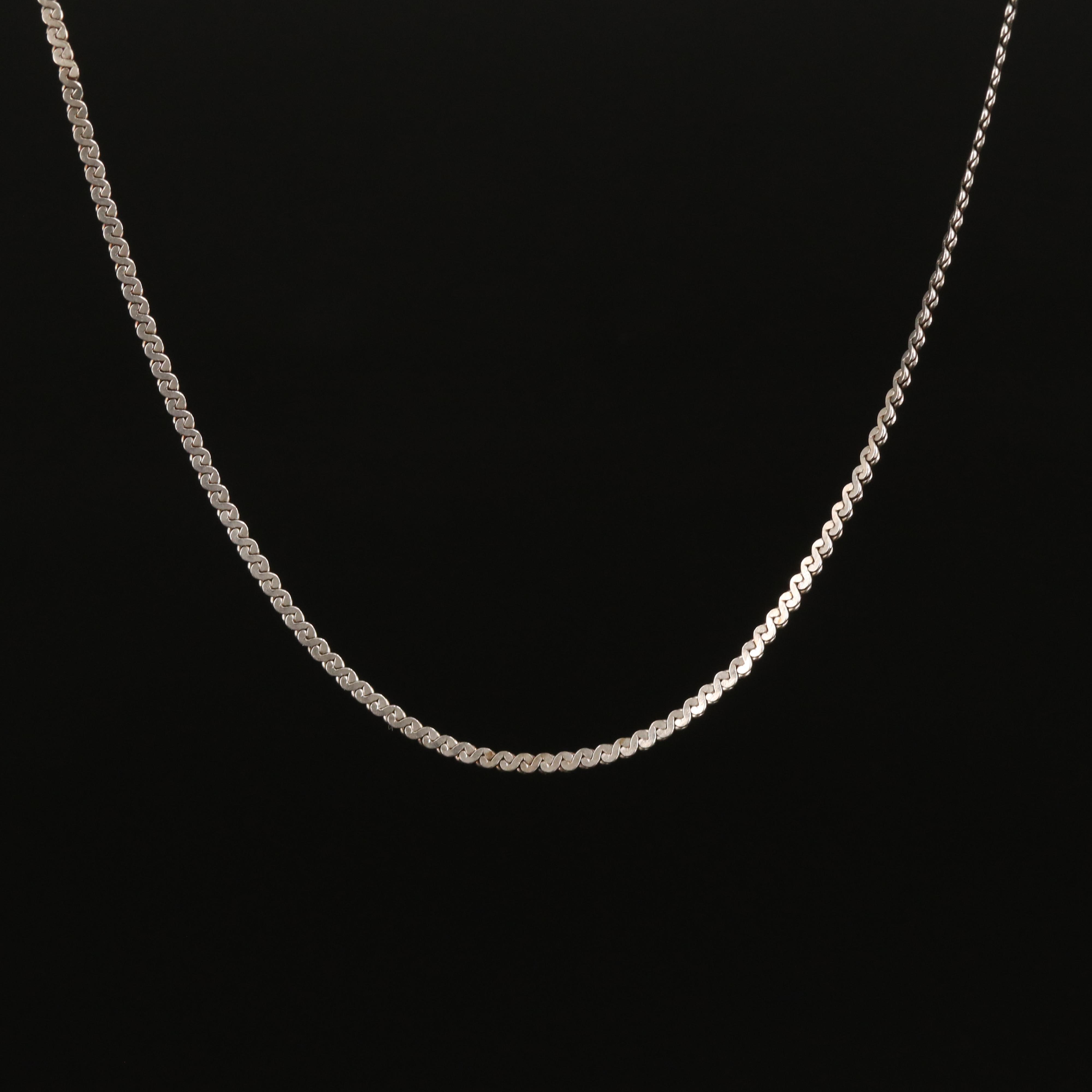 Serpentine Chain Necklace in Sterling