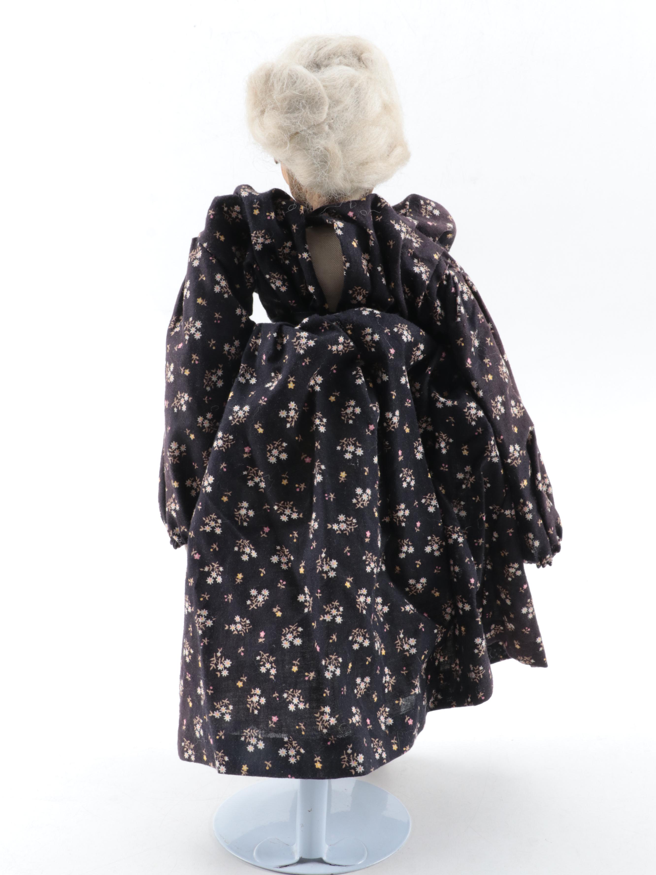 Artist Doll with Carved Wooden Head