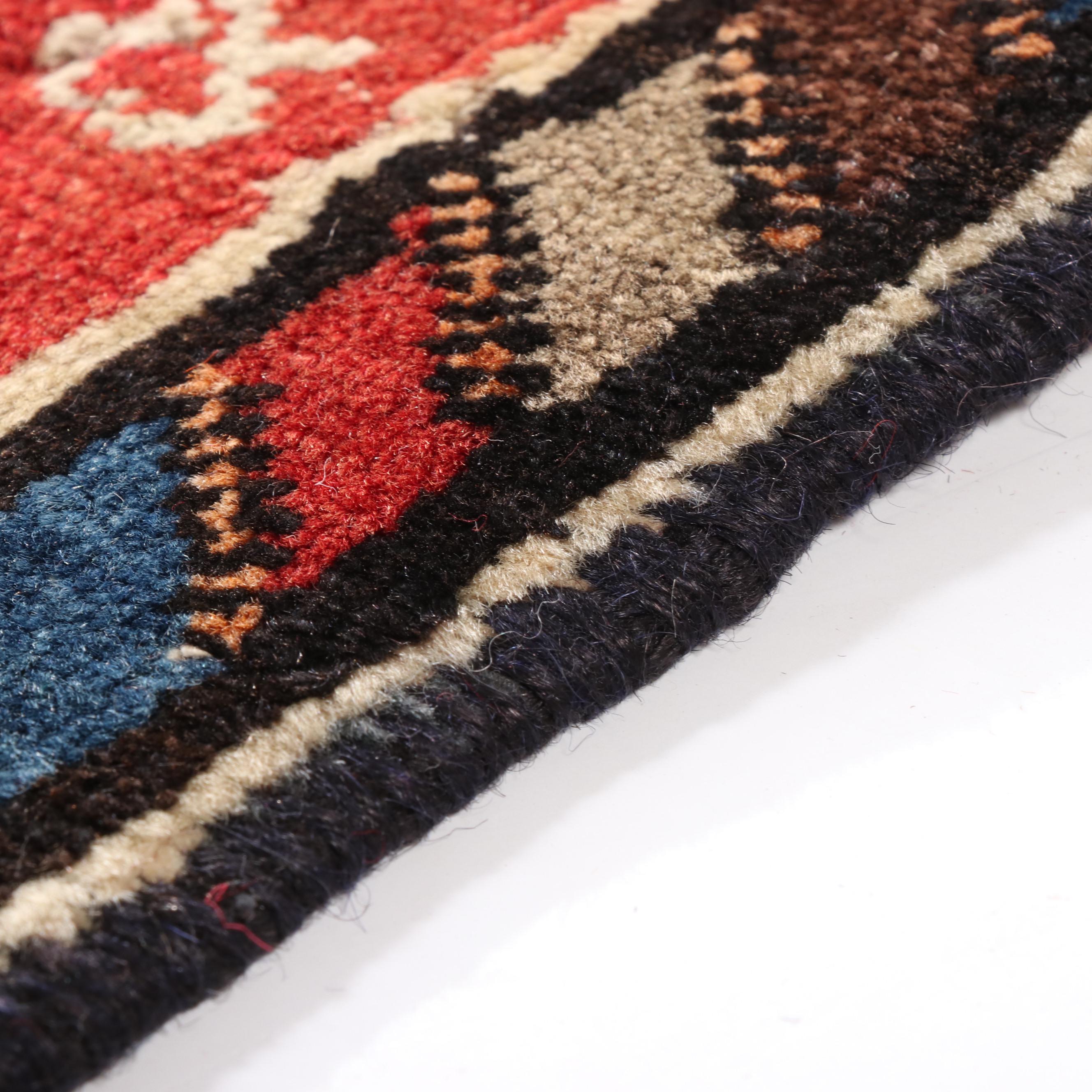 1'7 x 1'9 Hand-Knotted Northwest Persian Village Pictorial Floor Mat