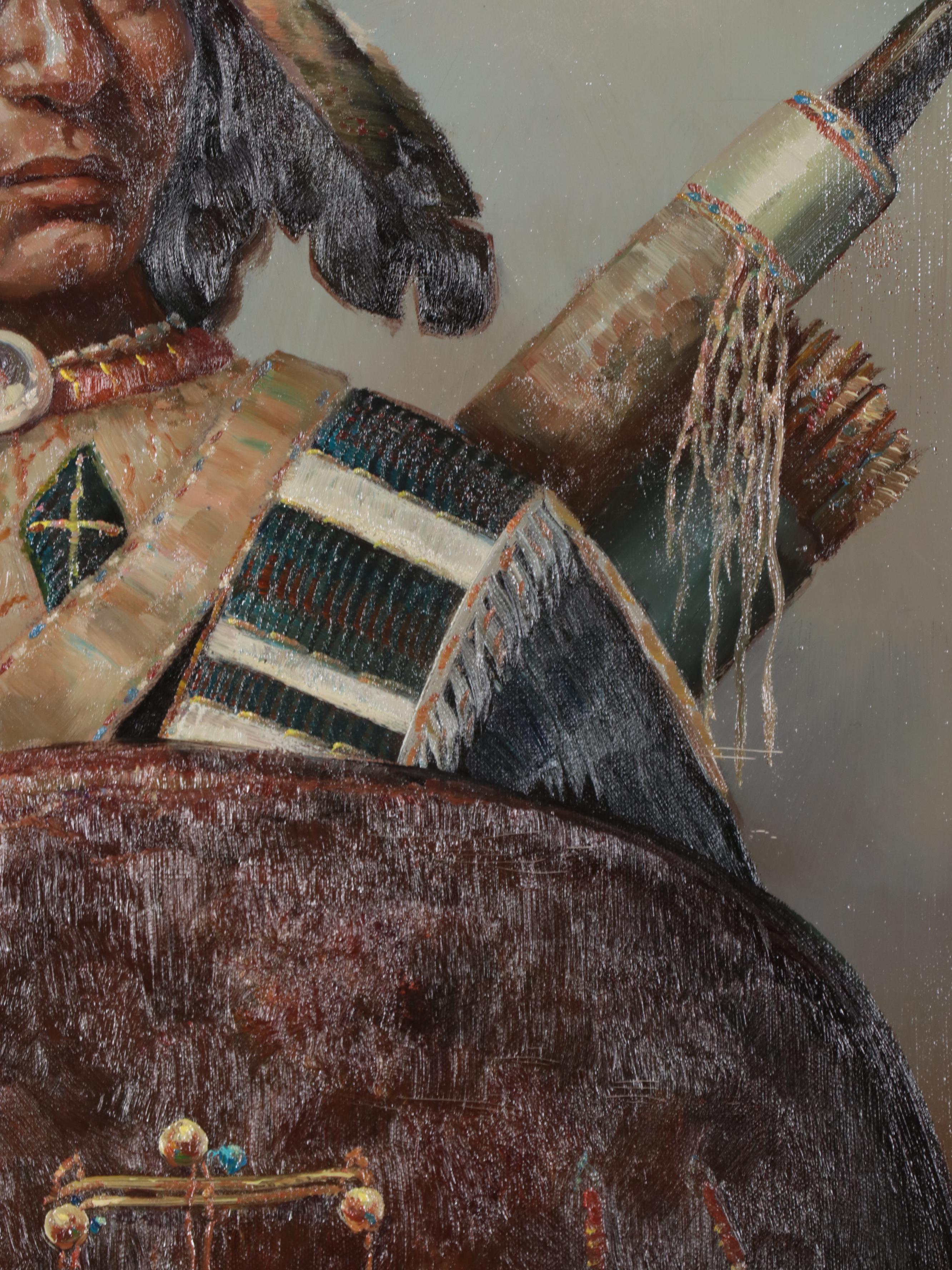 Troy Denton Portrait Oil Painting of a Native American Man