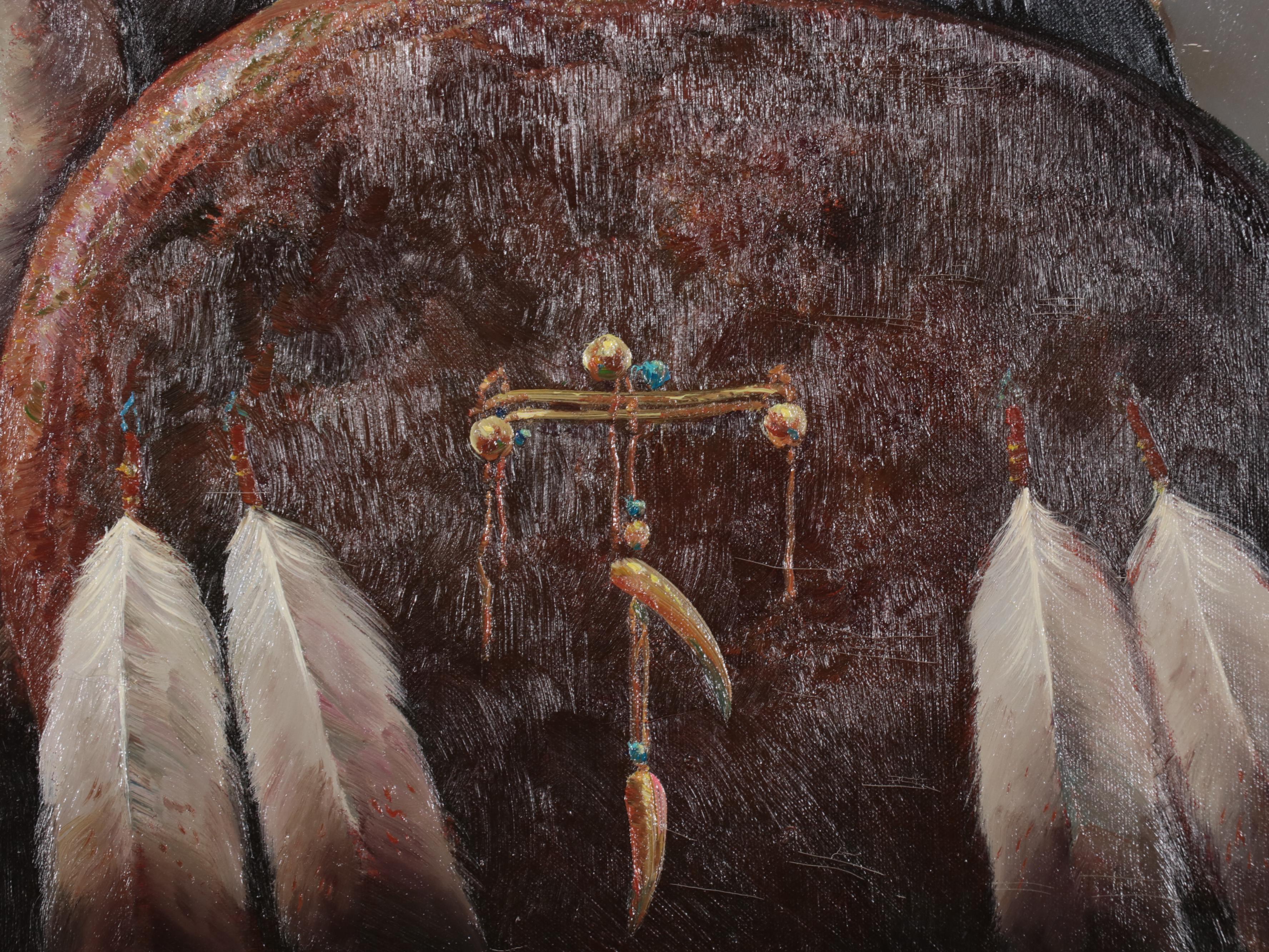 Troy Denton Portrait Oil Painting of a Native American Man