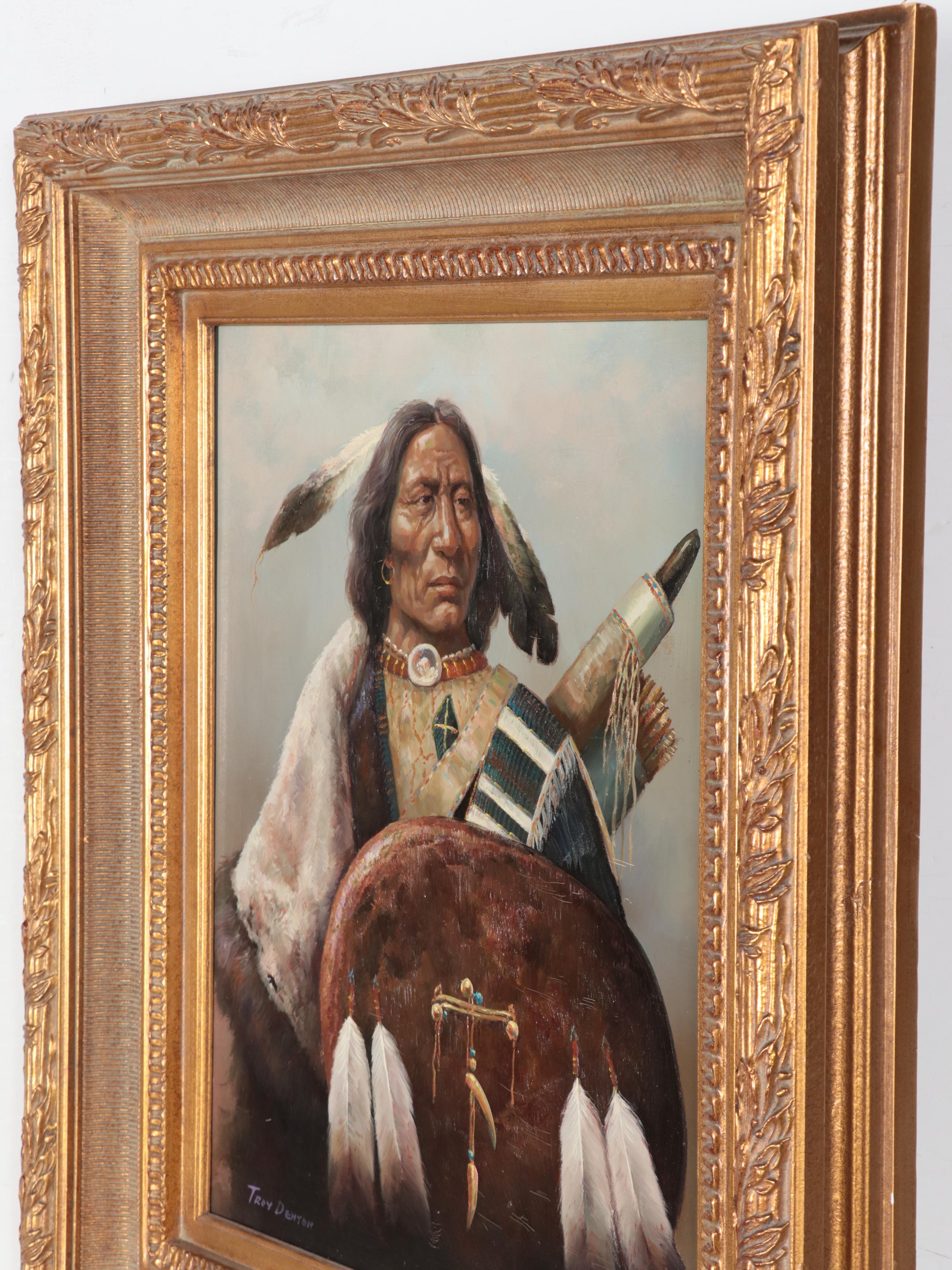 Troy Denton Portrait Oil Painting of a Native American Man
