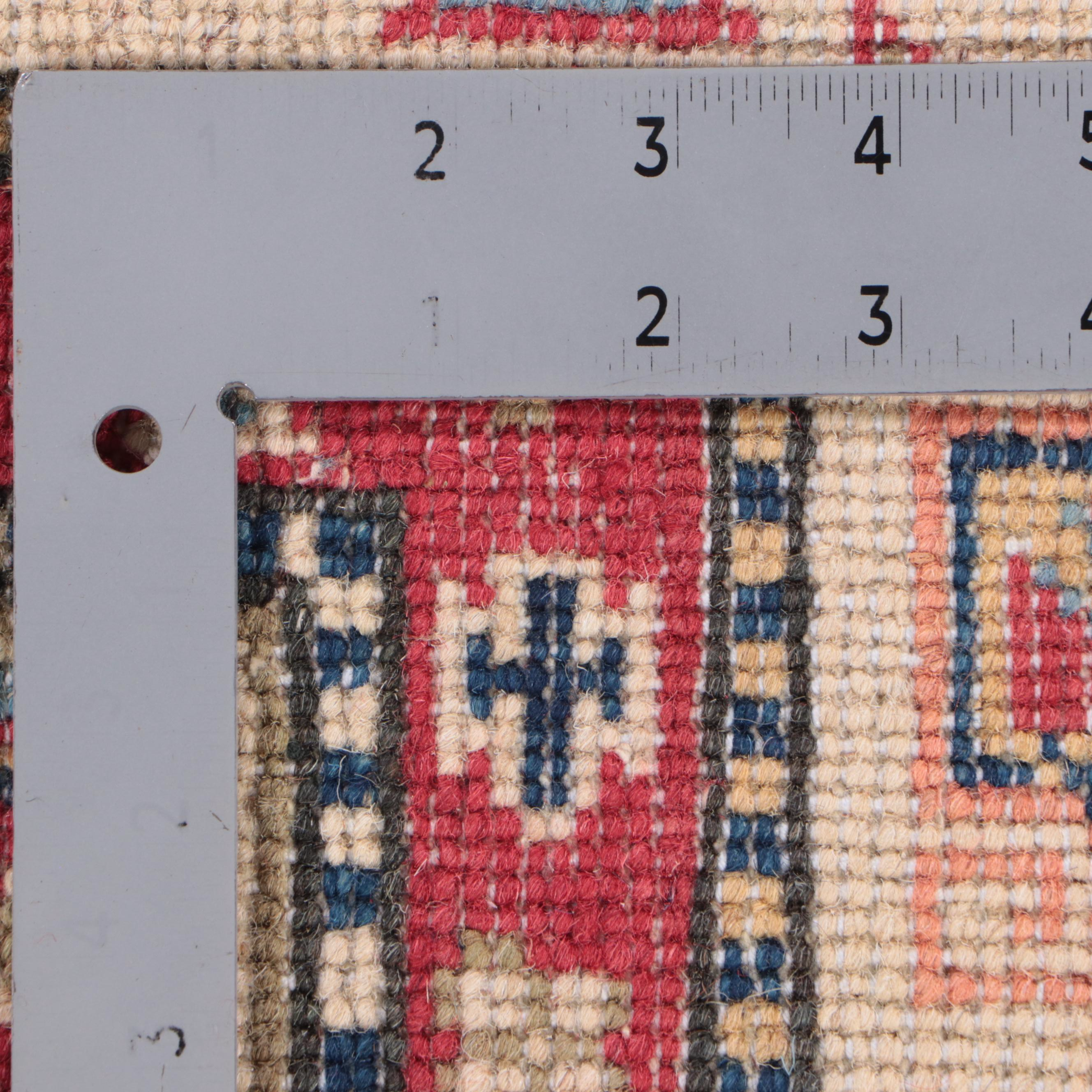 4' x 6' Hand-Knotted Pakistani Kazak-Style Area Rug