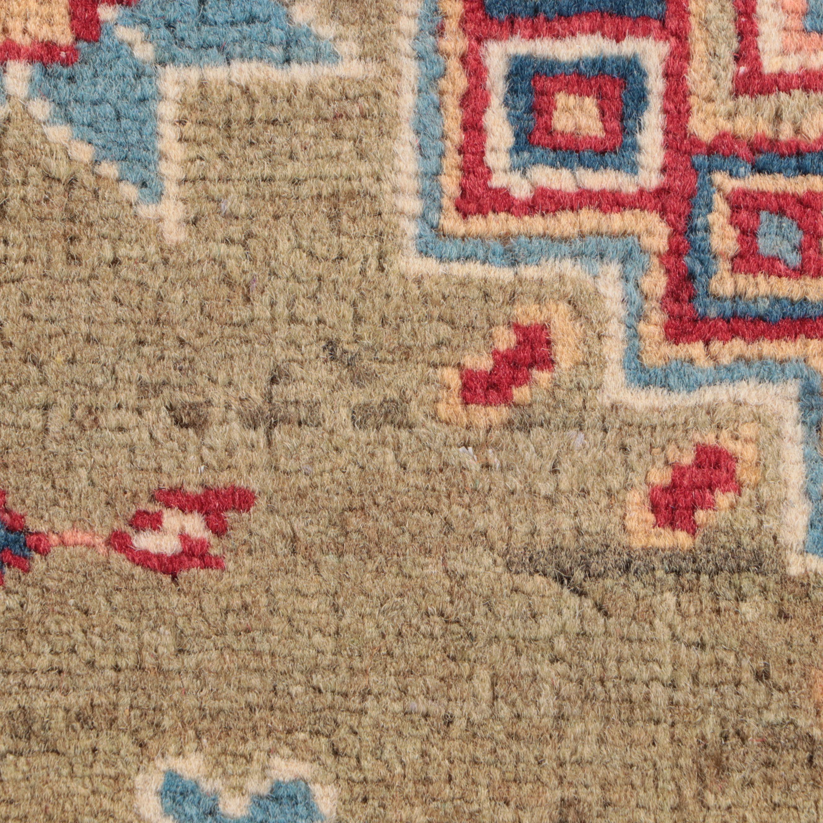 4' x 6' Hand-Knotted Pakistani Kazak-Style Area Rug