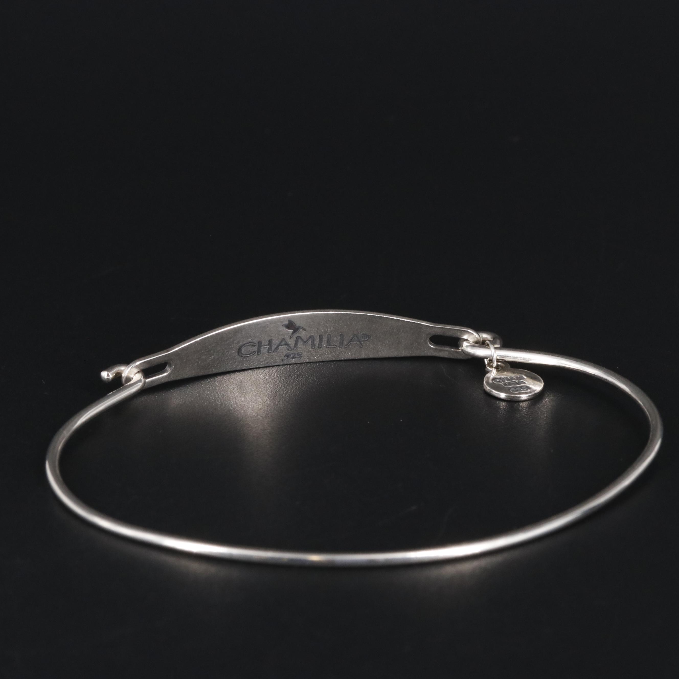 Sterling Bar Bracelet with Charm