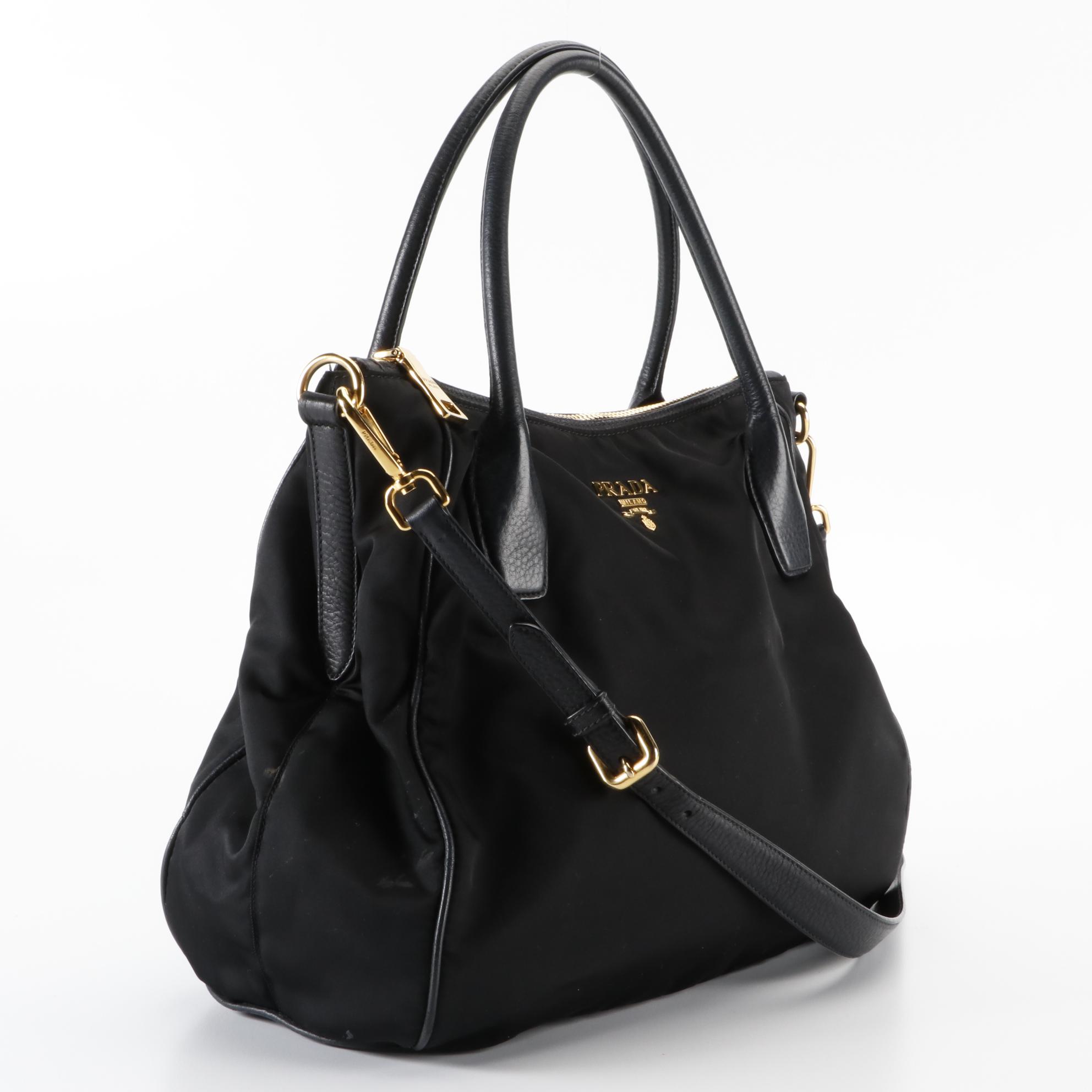 Prada Sacca 2 Manici Tote in Nylon and Leather