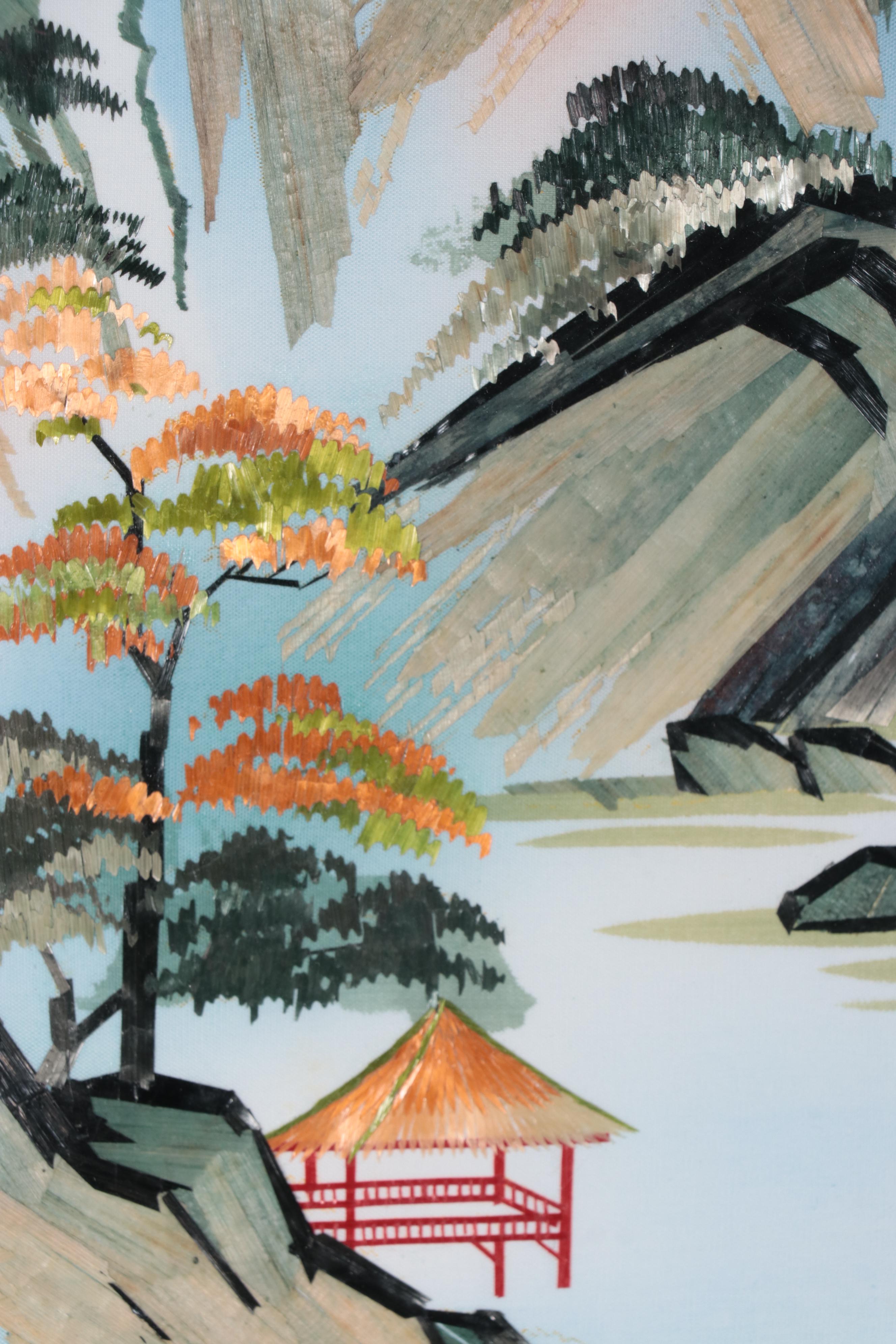 East Asian Landscape Mixed Media Compositions