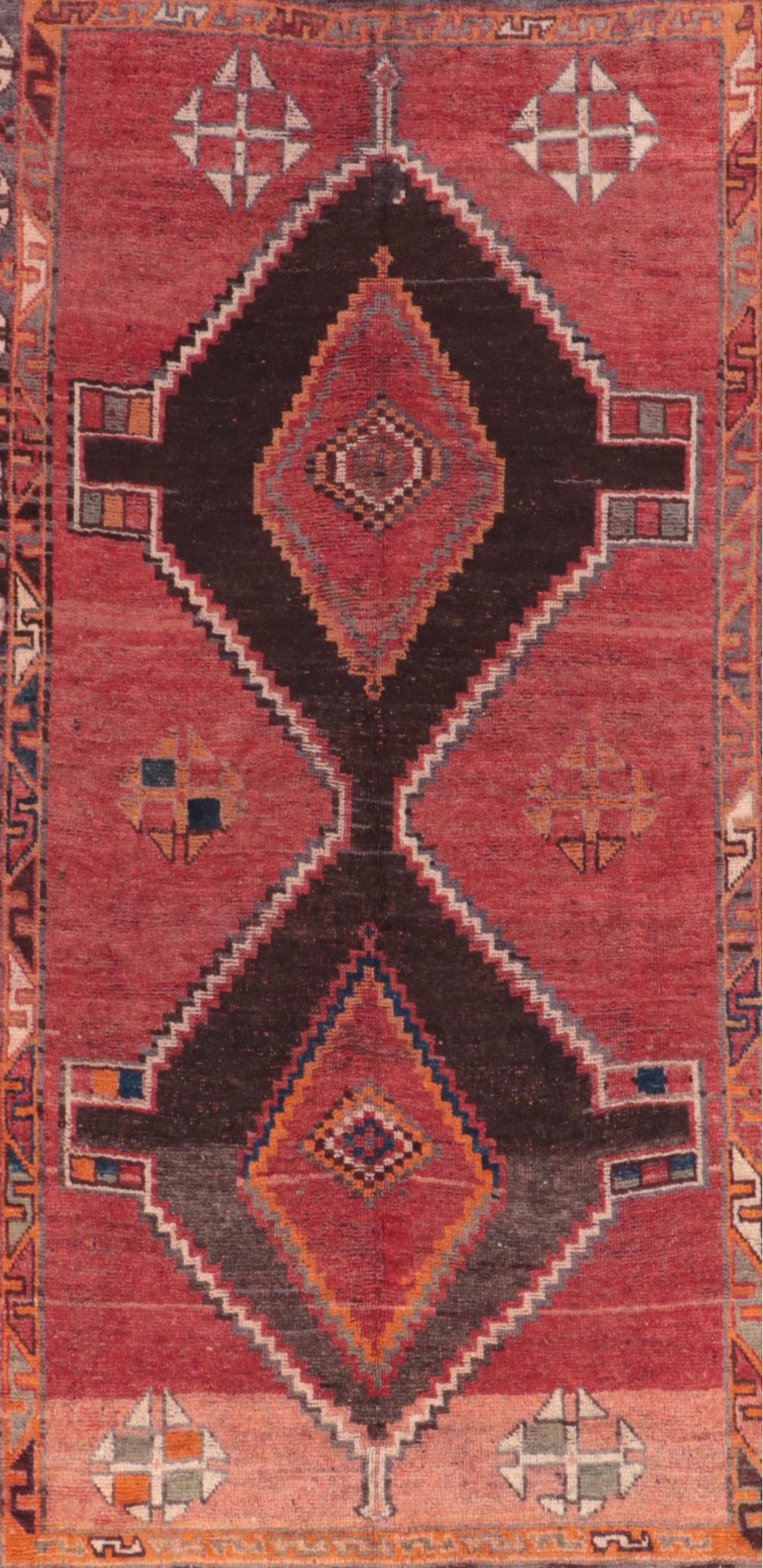 4'4 x 7'8 Hand-Knotted Persian Kurdish Area Rug