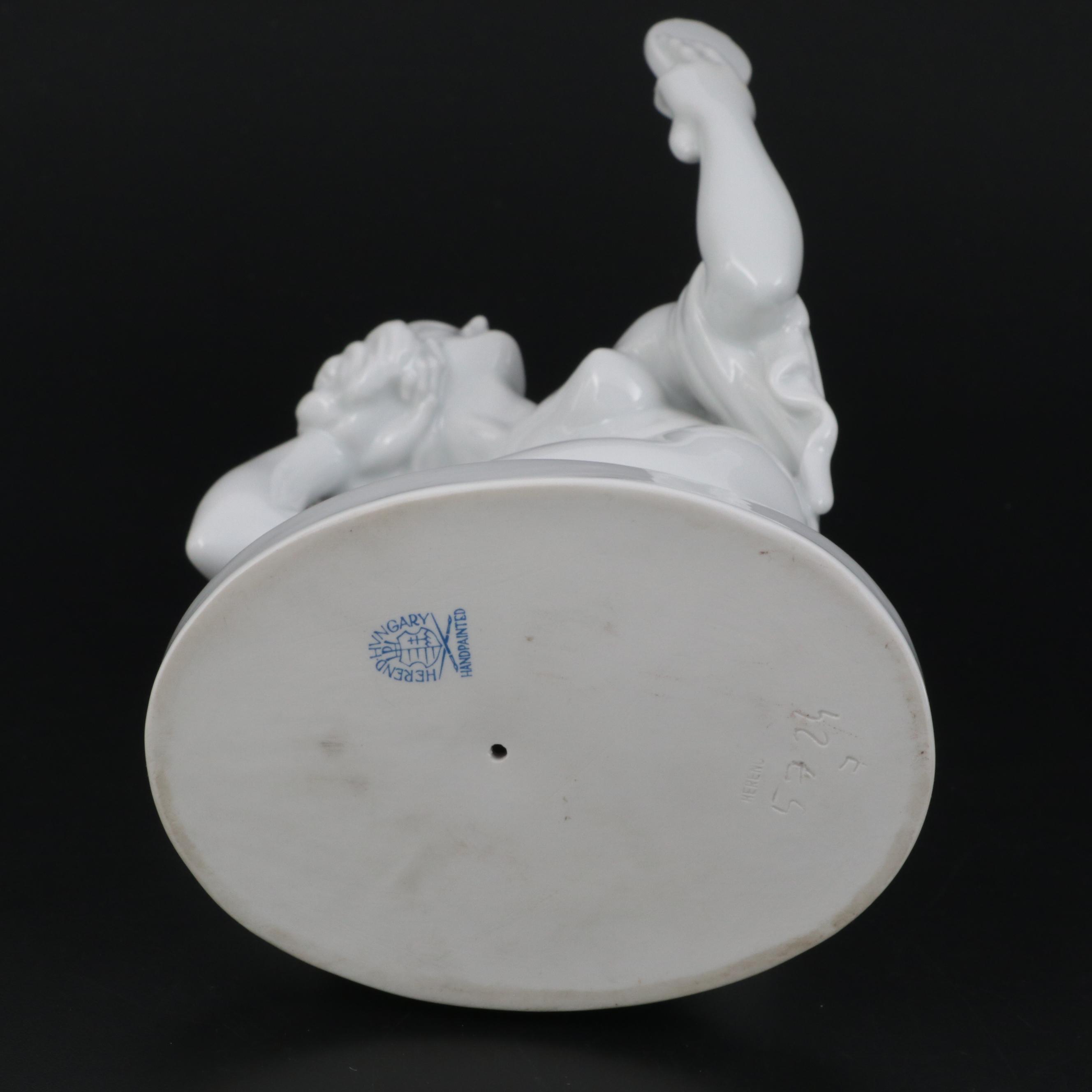 Herend "Nude Woman with Mirror" Porcelain Figurine