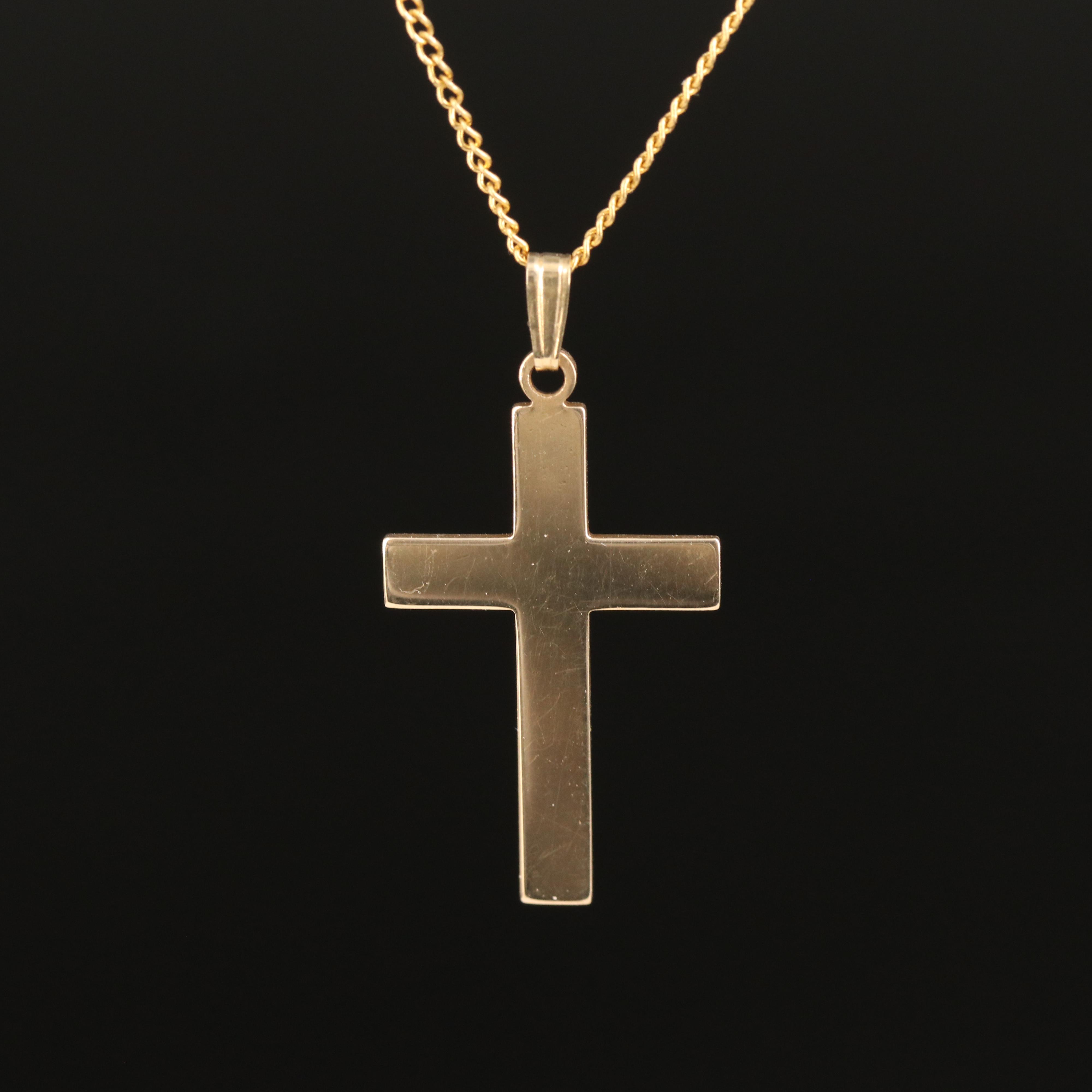 14K Cross Pendant Necklace