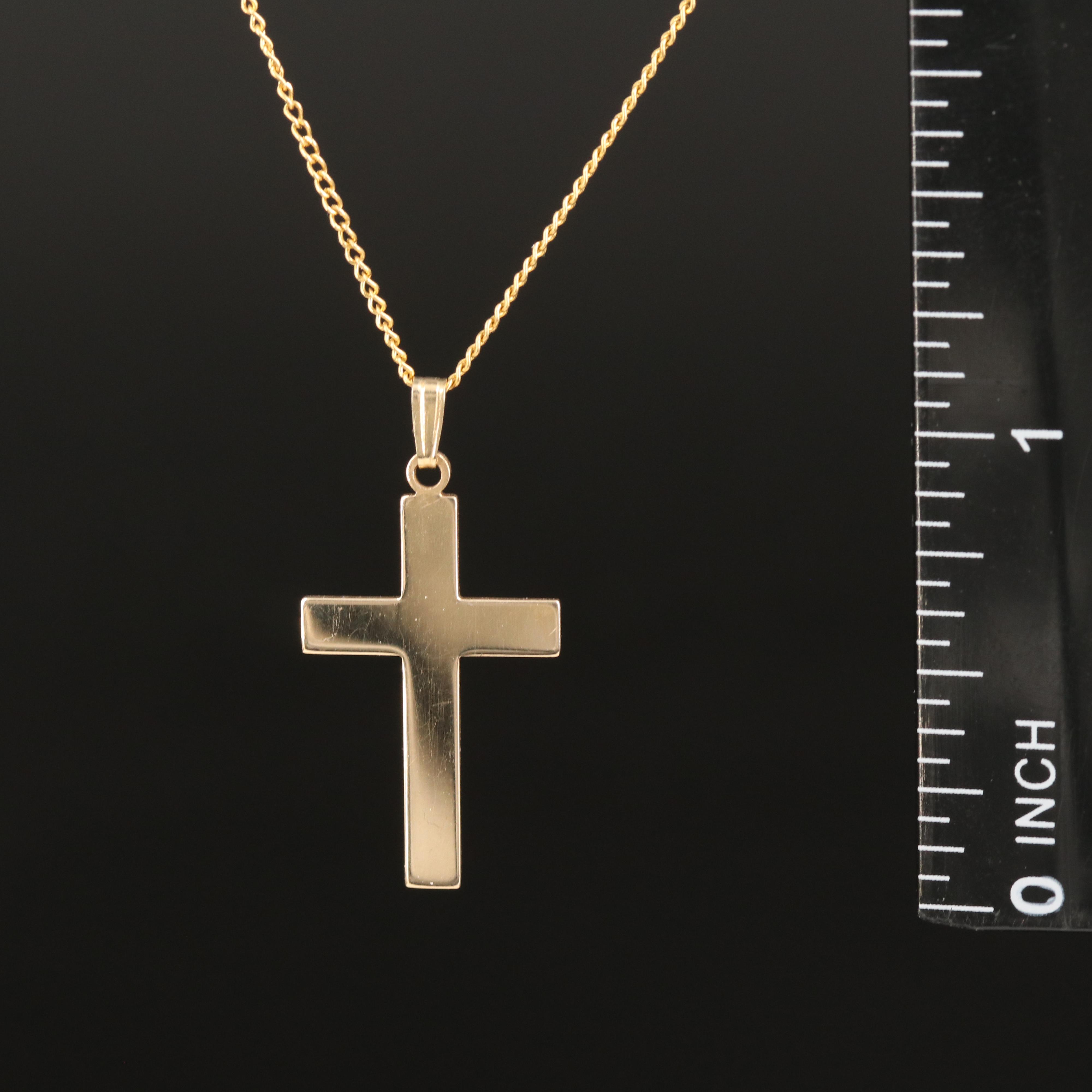 14K Cross Pendant Necklace