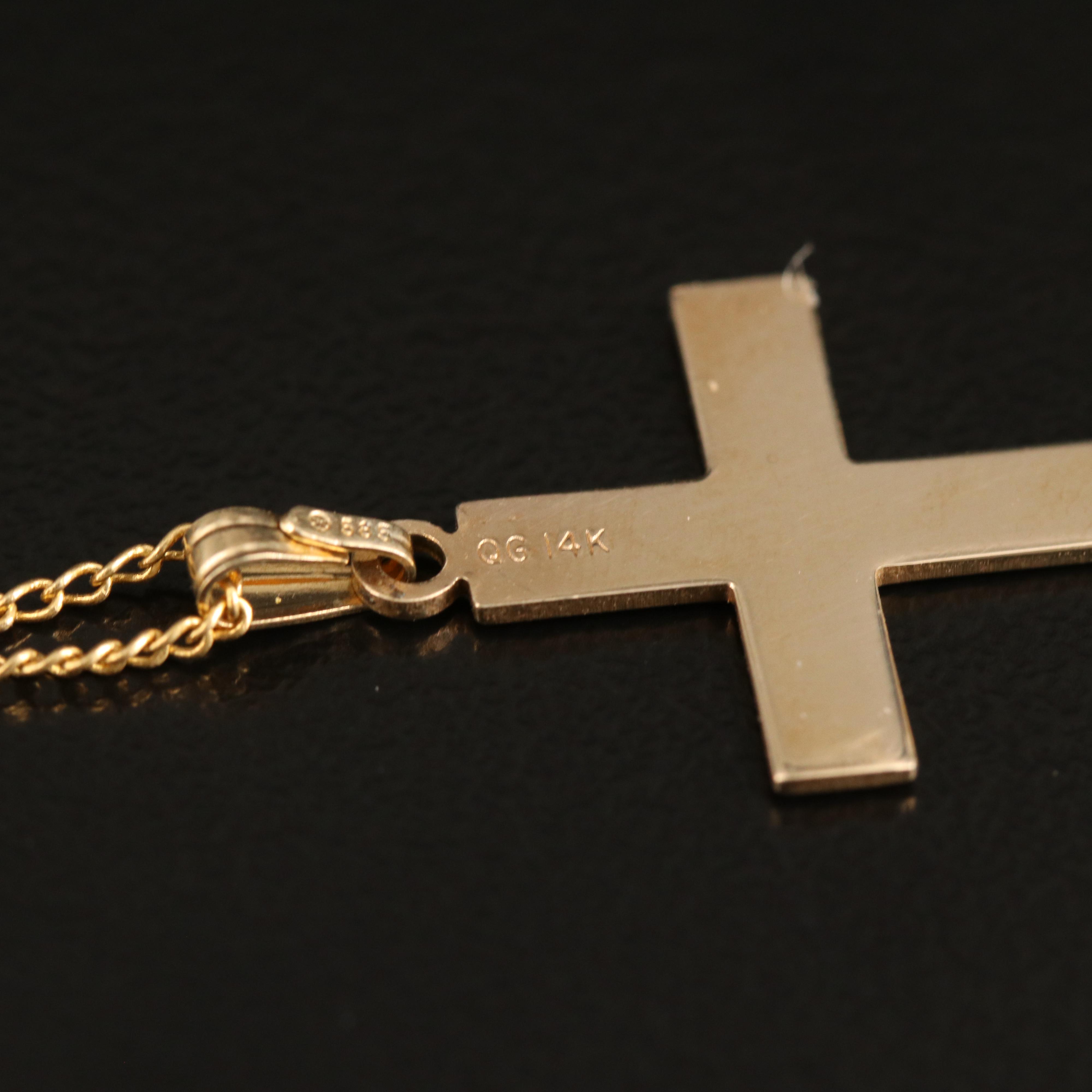 14K Cross Pendant Necklace