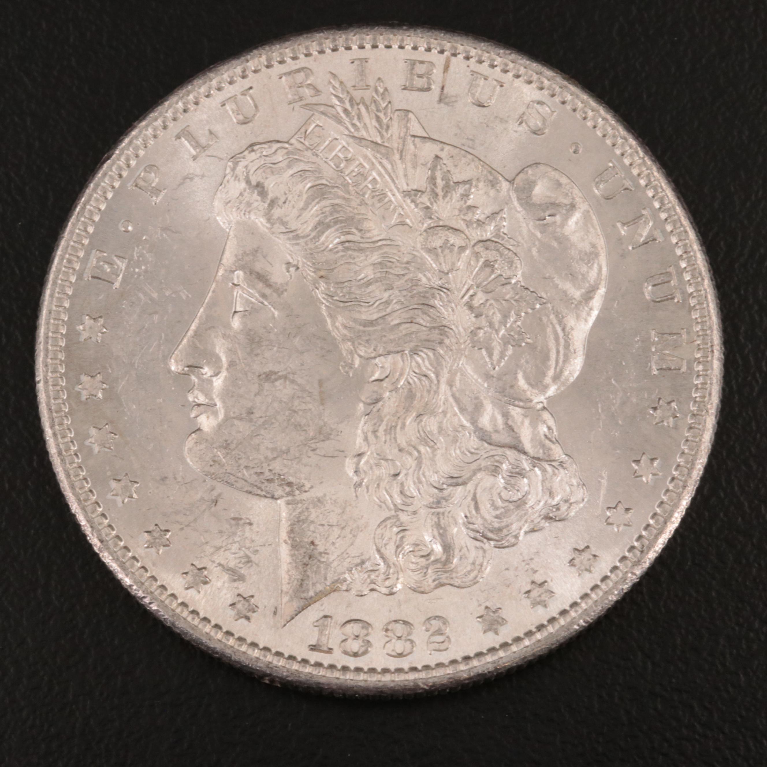 Four Uncirculated 1882-S Morgan Silver Dollars