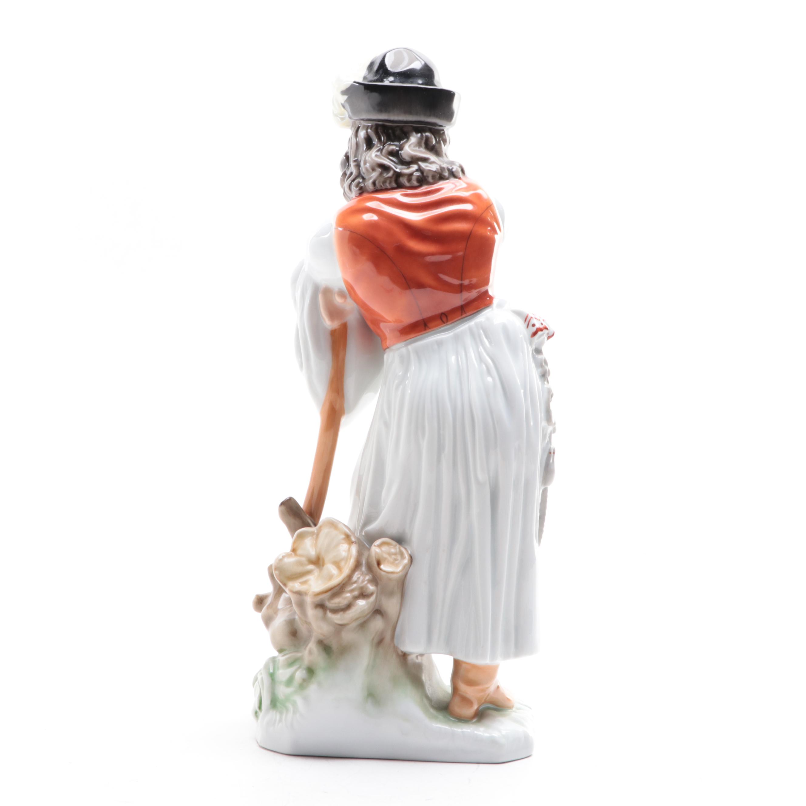 Herend "Mournful Shepherd" Porcelain Figurine