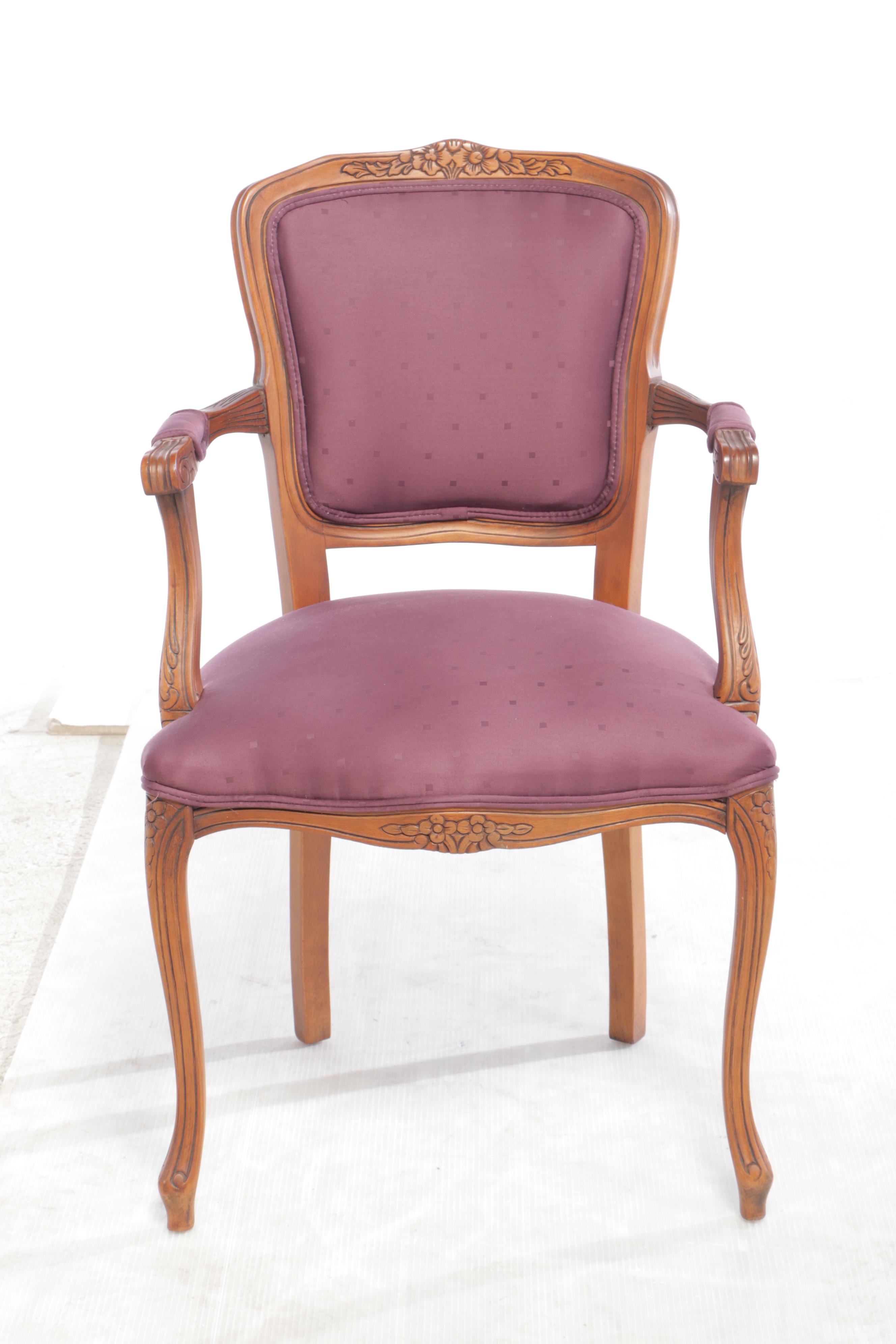 Louis XV Style Beech and Custom-Upholstered Fauteuil
