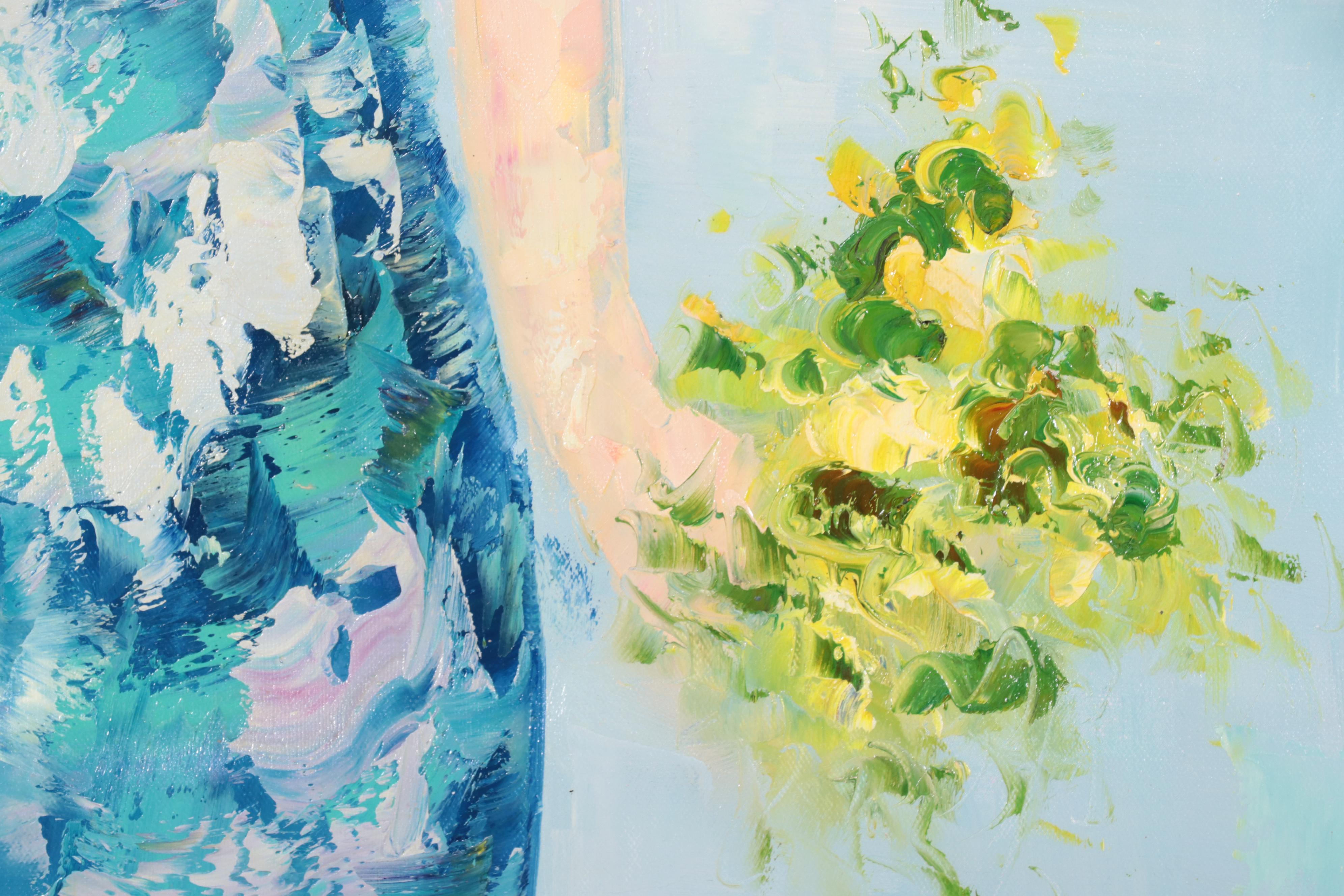 Bing Oil Painting of a Standing Female Figure, 21st Century