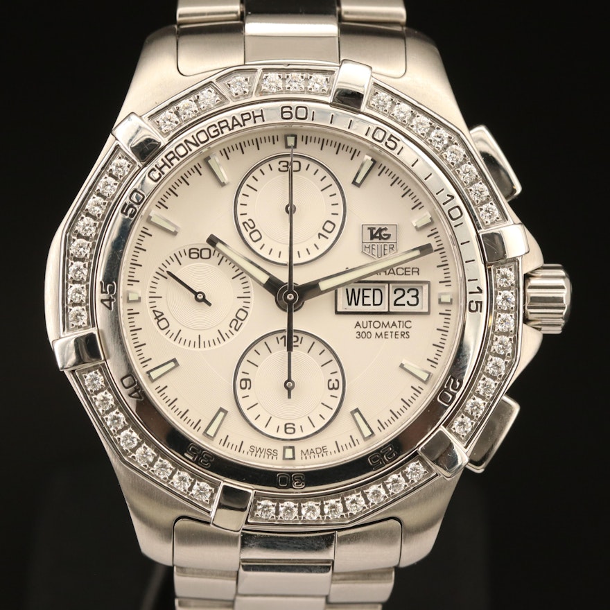 TAG Heuer Aquaracer 300M Factory Diamond Bezel Automatic Wristwatch