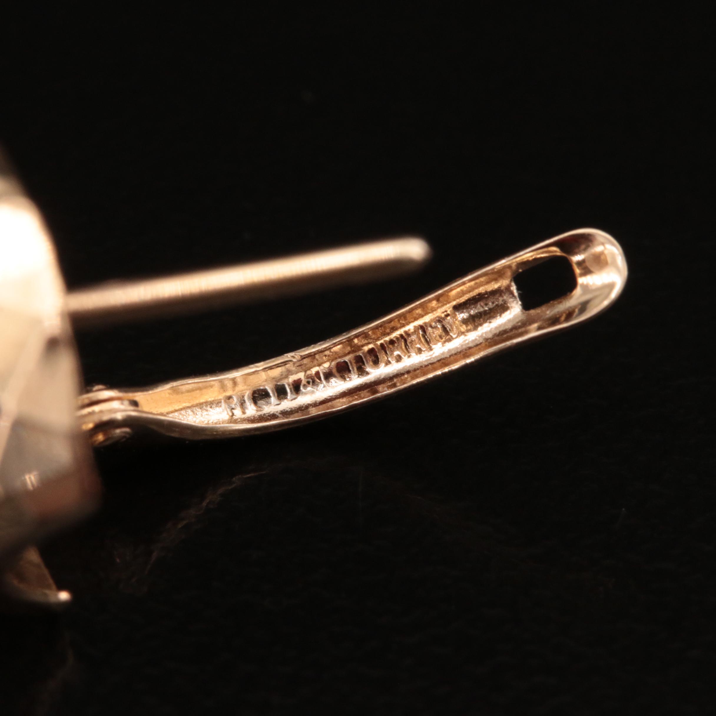 Turkish 14K Faceted Half Hoop Earrings