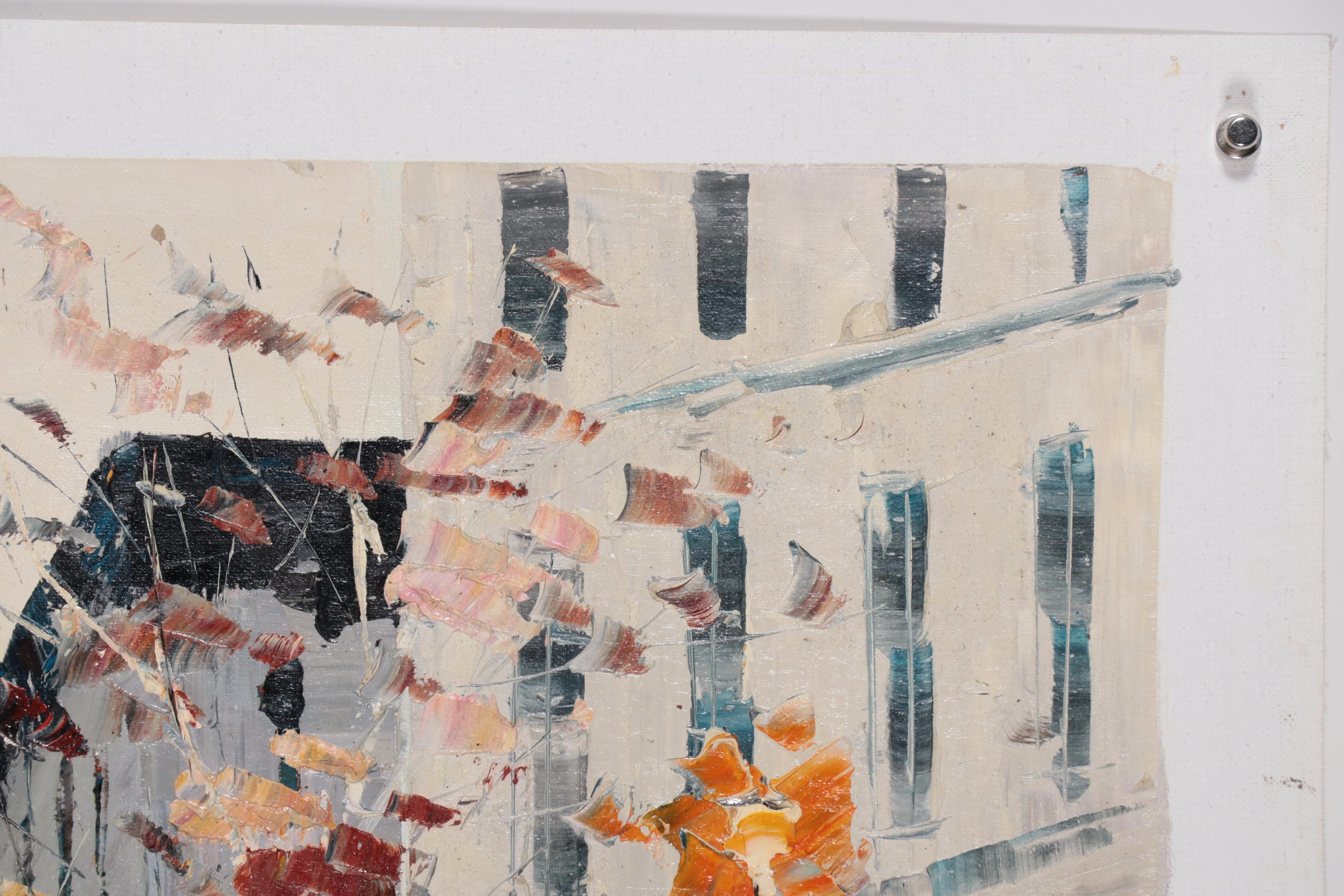 Bing Rainy Cityscape Oil Painting, 21st Century