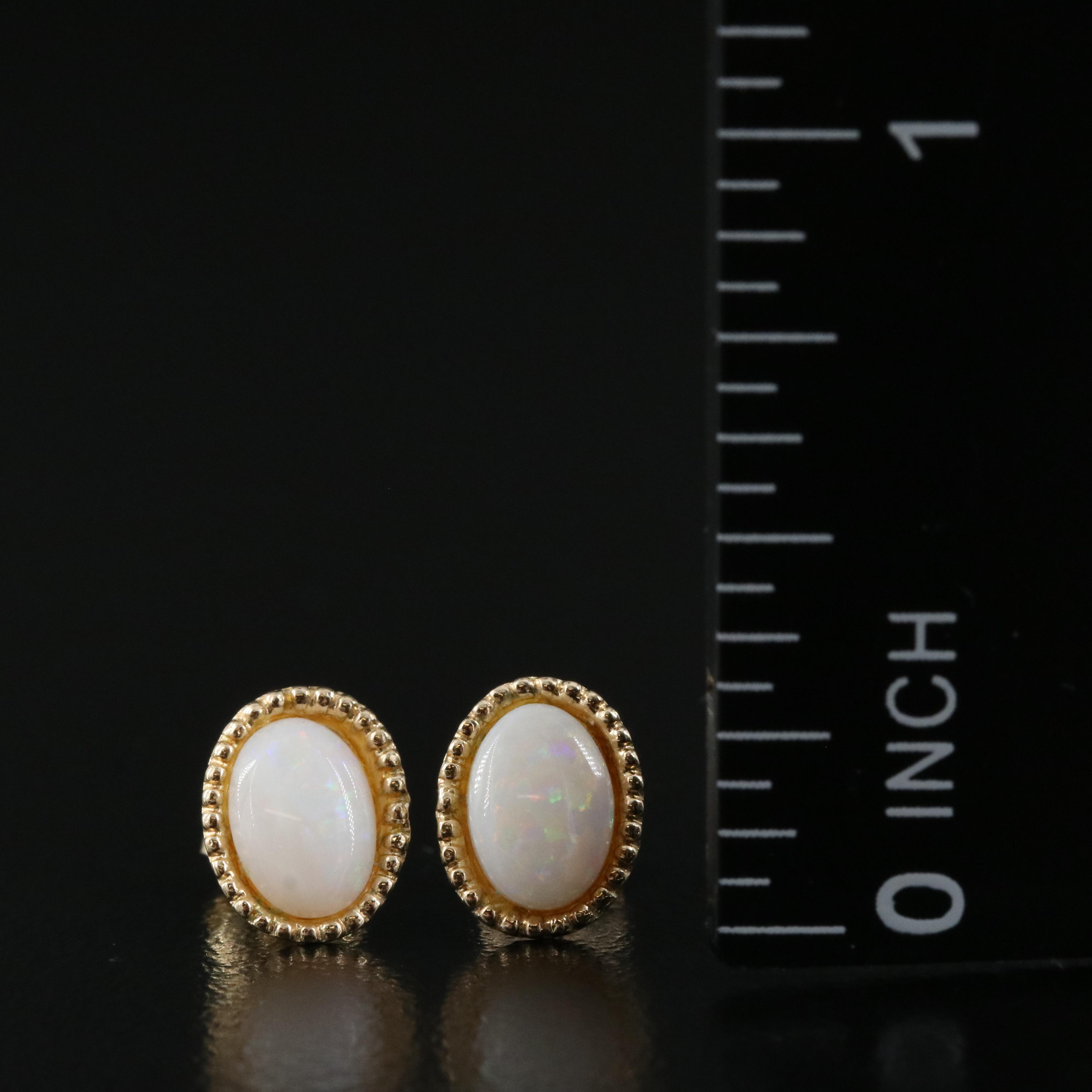 14 Opal Stud Earrings