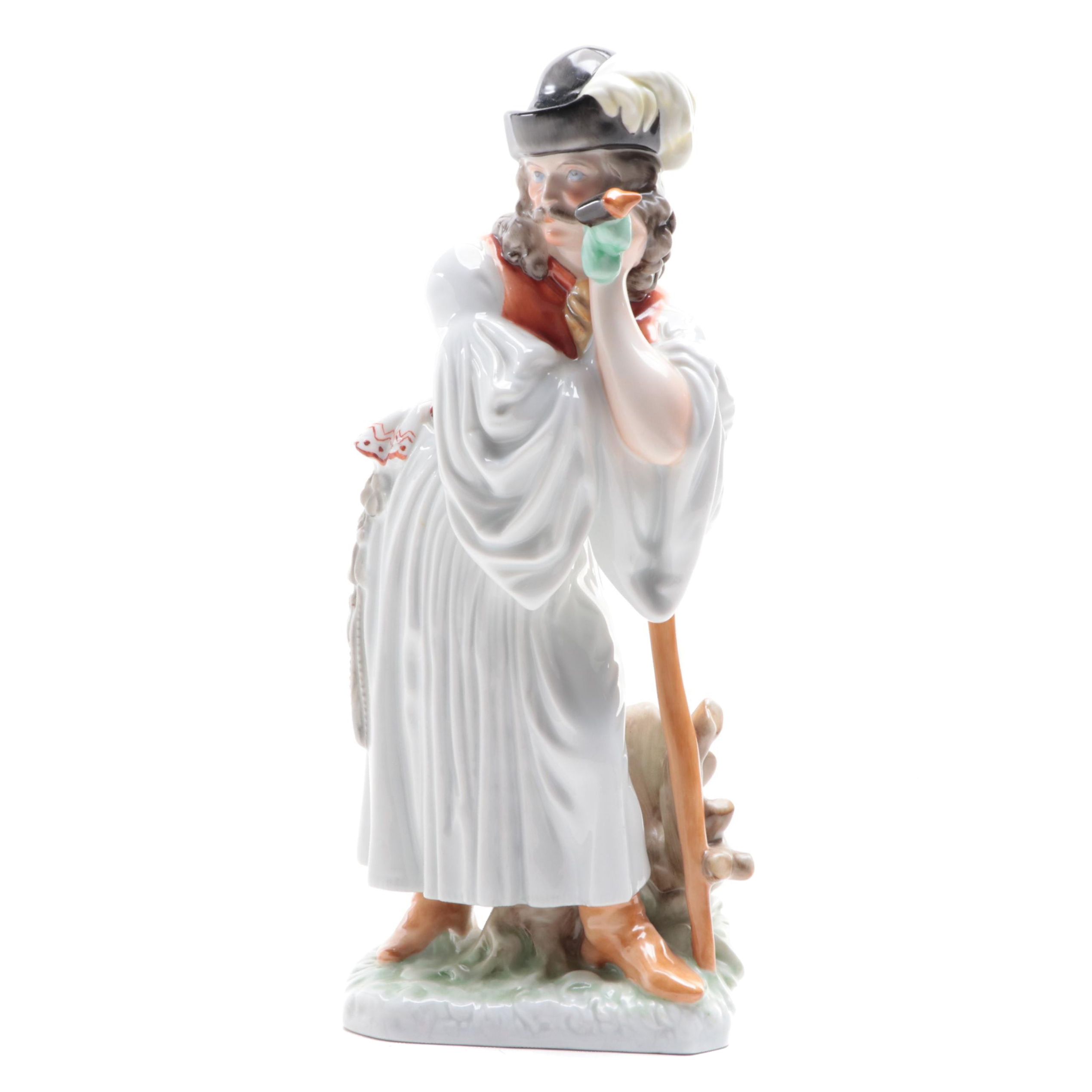 Herend "Mournful Shepherd" Porcelain Figurine
