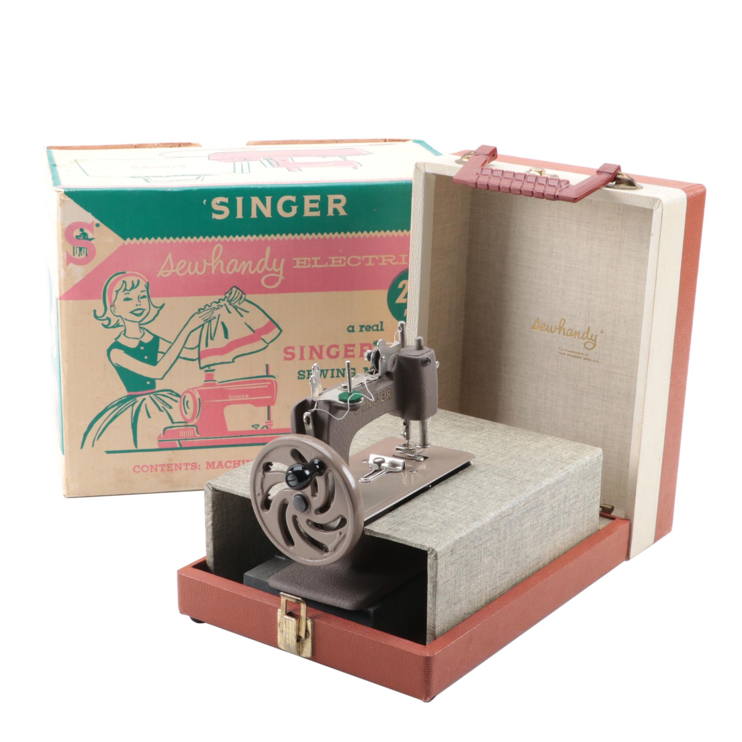 Singer Sewhandy Model 50 Portable Sewing Machine, Mid-20th Century