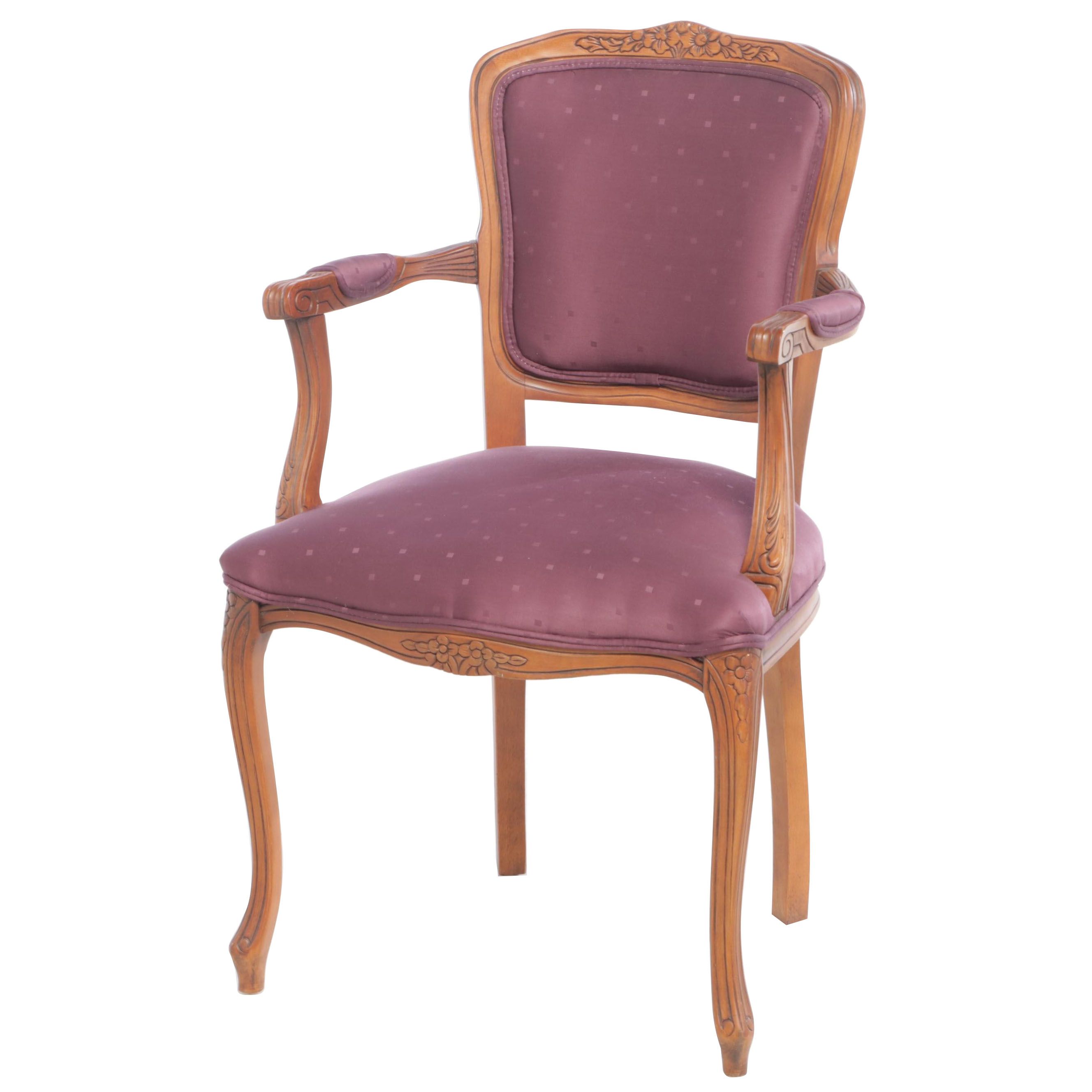 Louis XV Style Beech and Custom-Upholstered Fauteuil