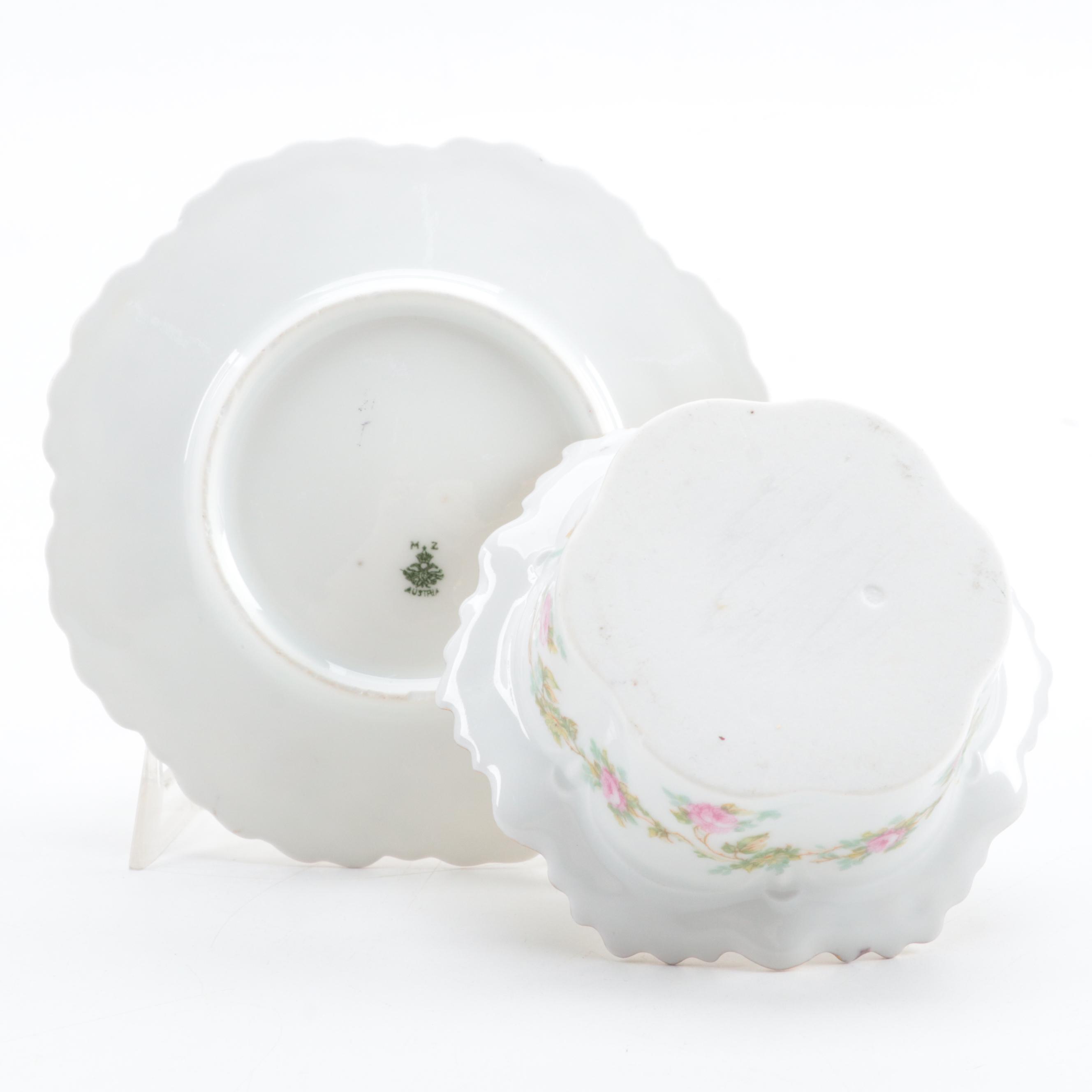 Moritz Zdekauer Austrian Porcelain Custard Cups, Late 19th/ Early 20th Century