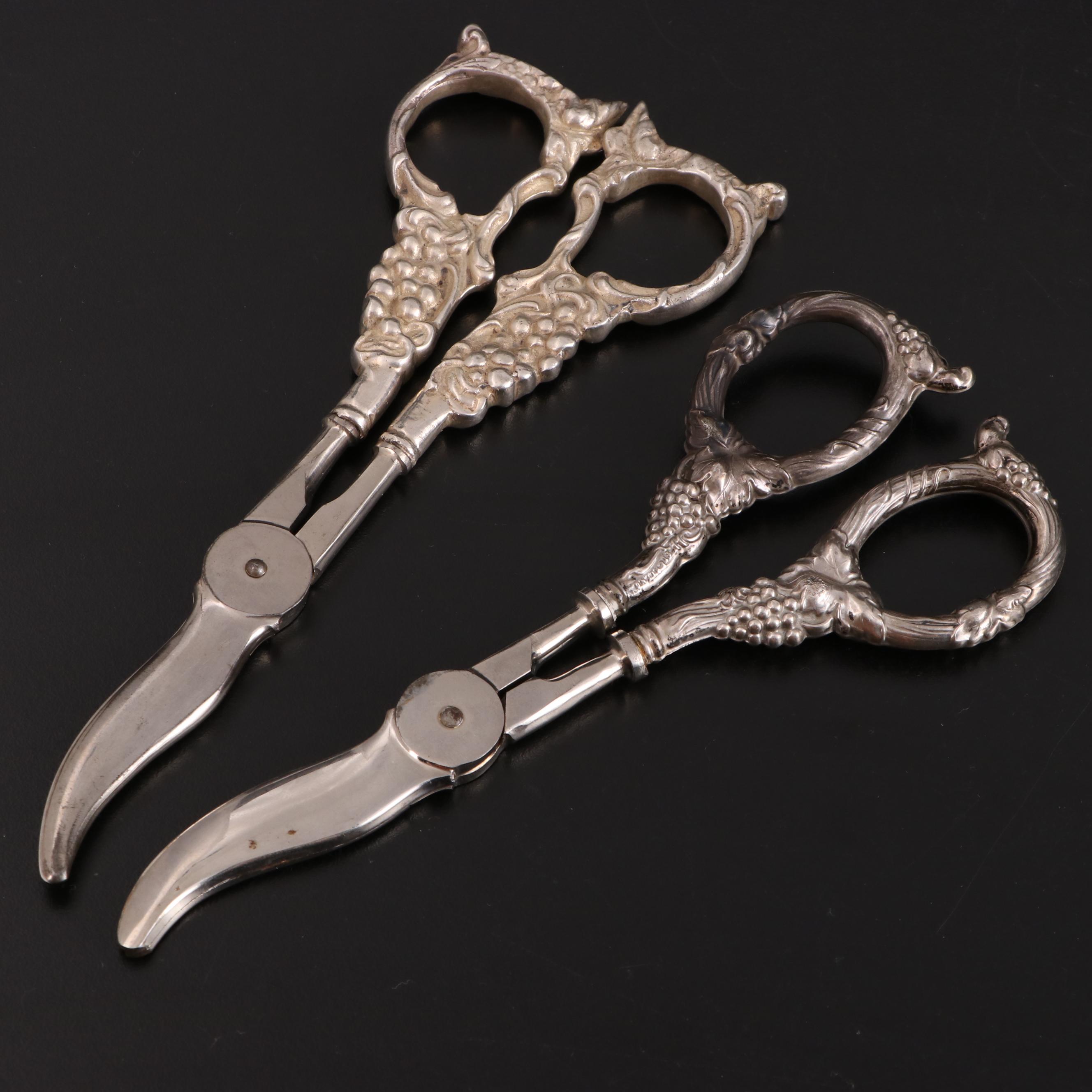 Voss Cutlery and Other Grape Shears with Sterling Handles