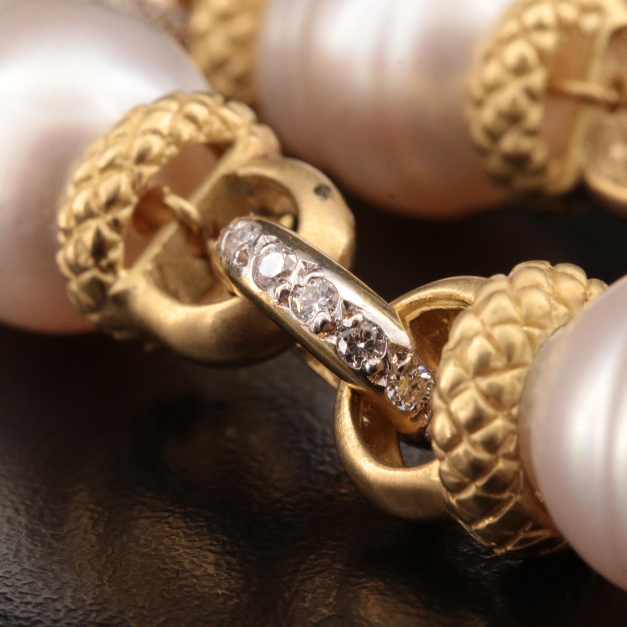 18K 14.00 - 15.75 mm Pearl and 4.75 CTW Diamond Necklace with Enhancer Pendant