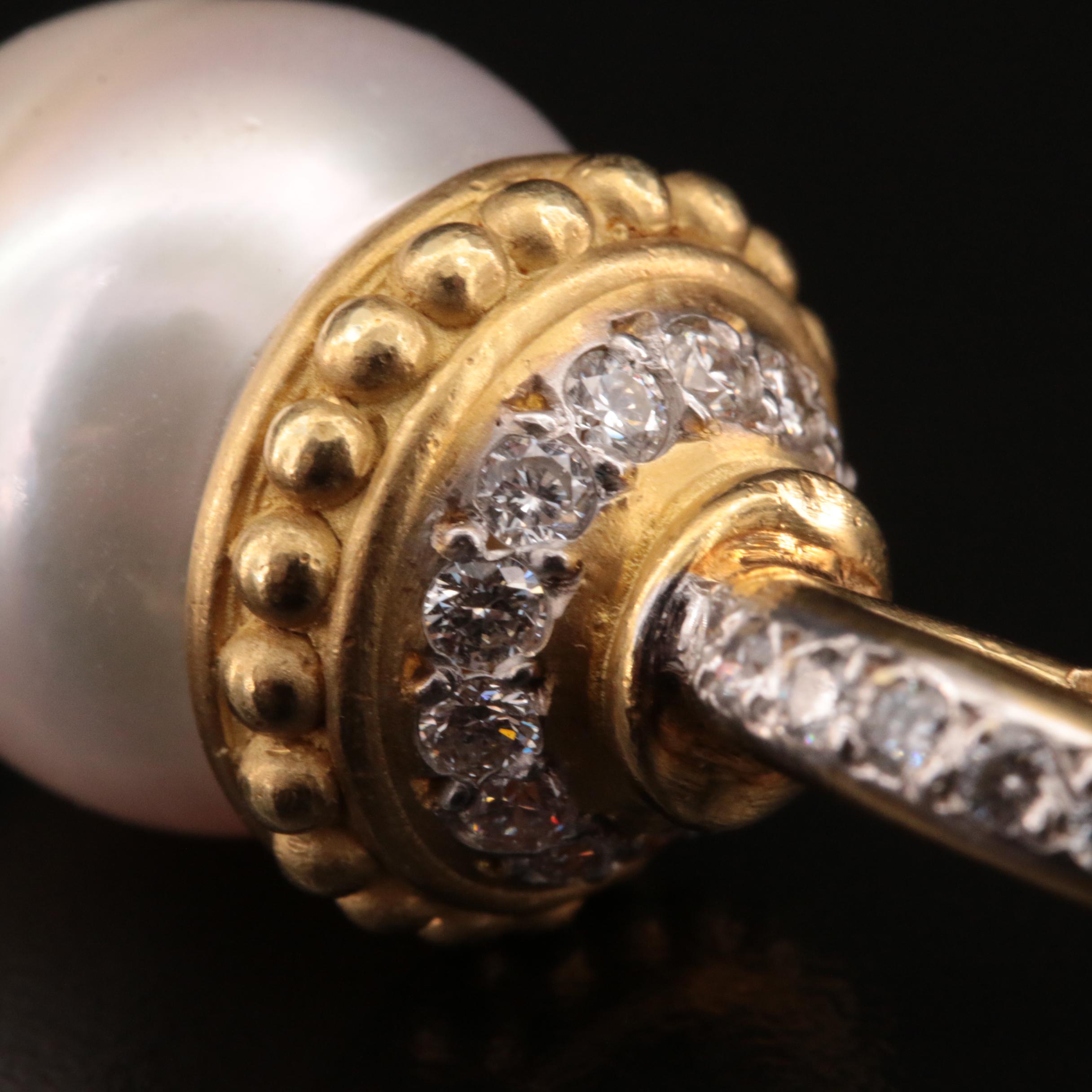 18K 14.00 - 15.75 mm Pearl and 4.75 CTW Diamond Necklace with Enhancer Pendant