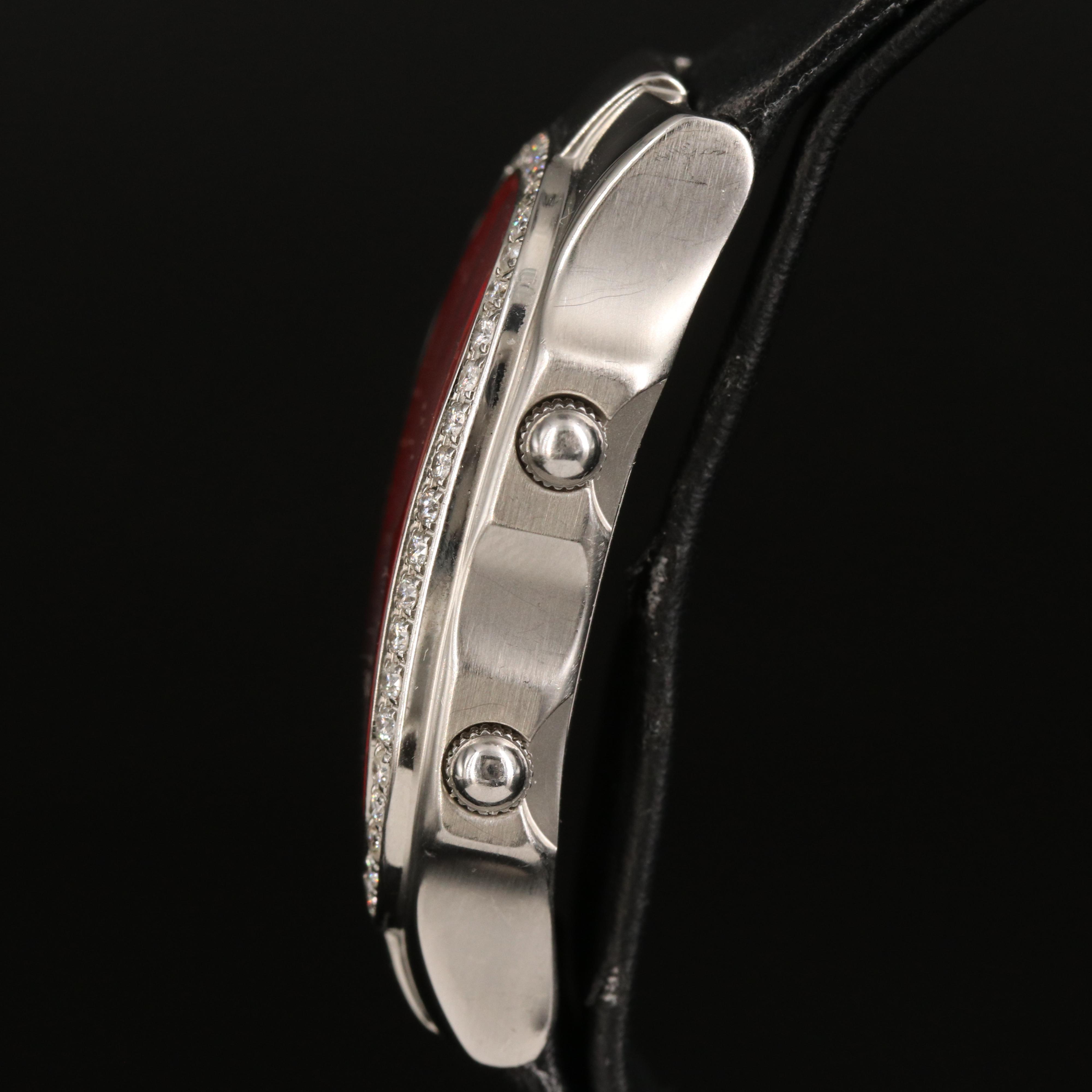 Philip Stein Teslar Dual Time Diamond Bezel Watch